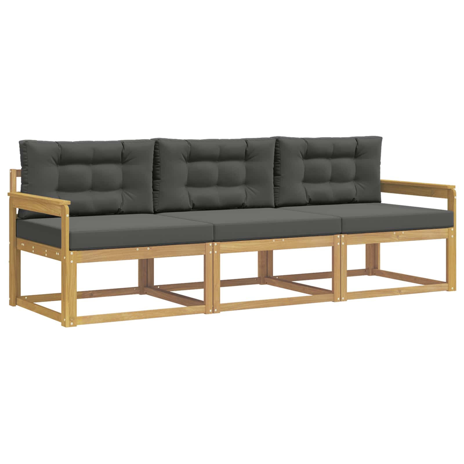 Outdoor-Sofagarnitur 3 stk. Weiß und Anthrazit Polyester