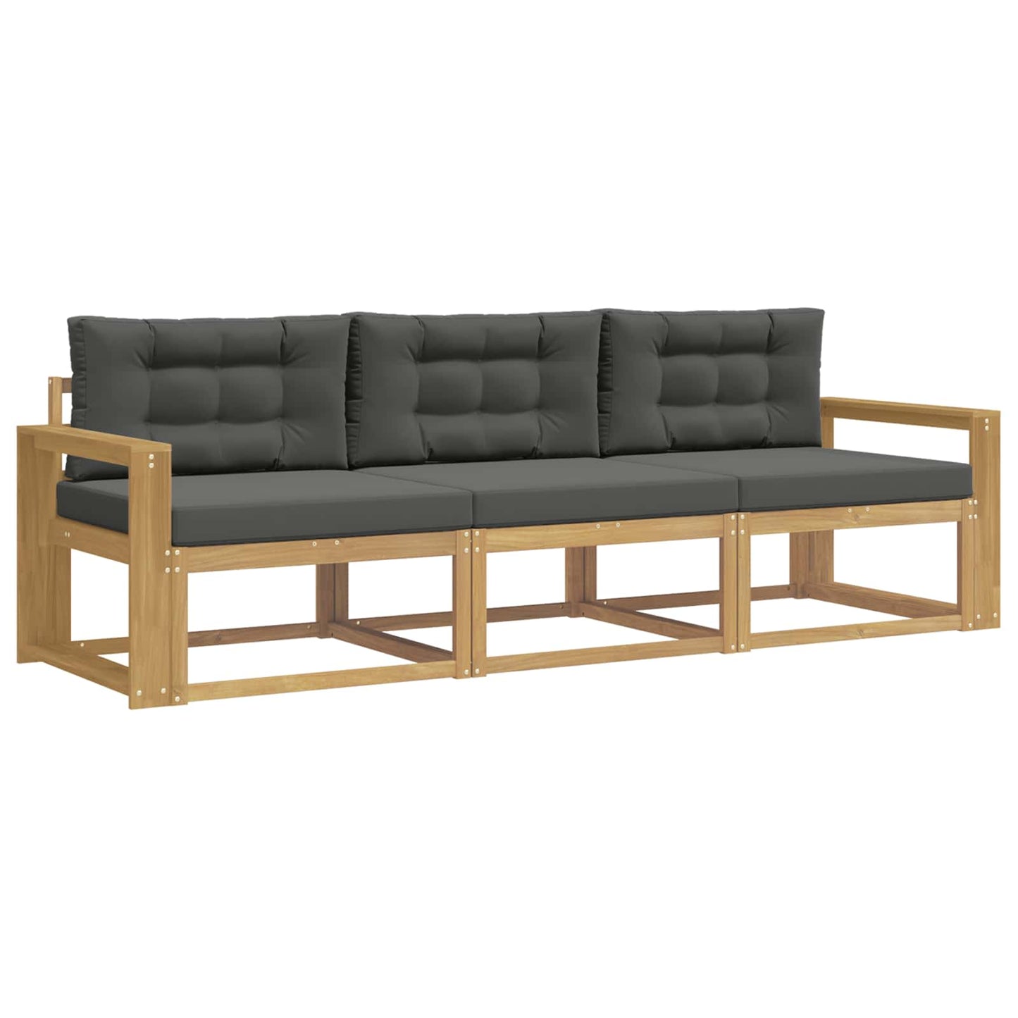 Outdoor-Sofagarnitur 3 pcs Weiß und Anthrazit Polyester