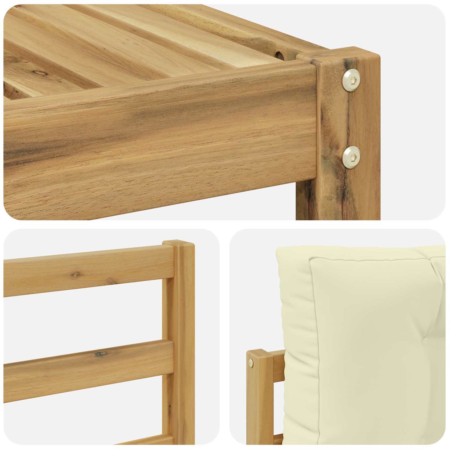Outdoor-Sofagarnitur 4 stk. Weiß und Creme