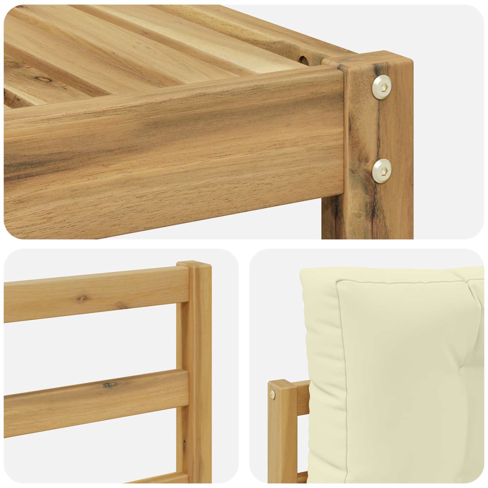 Outdoor-Sofagarnitur 4 stk. Weiß und Creme