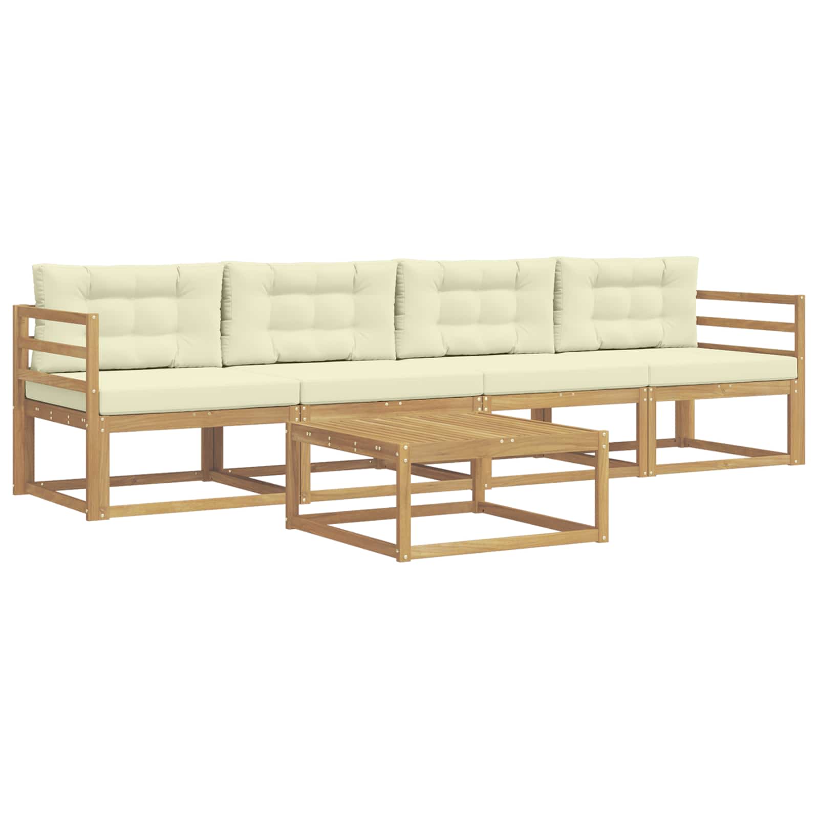 Outdoor-Sofagarnitur 4 stk. Weiß und Creme