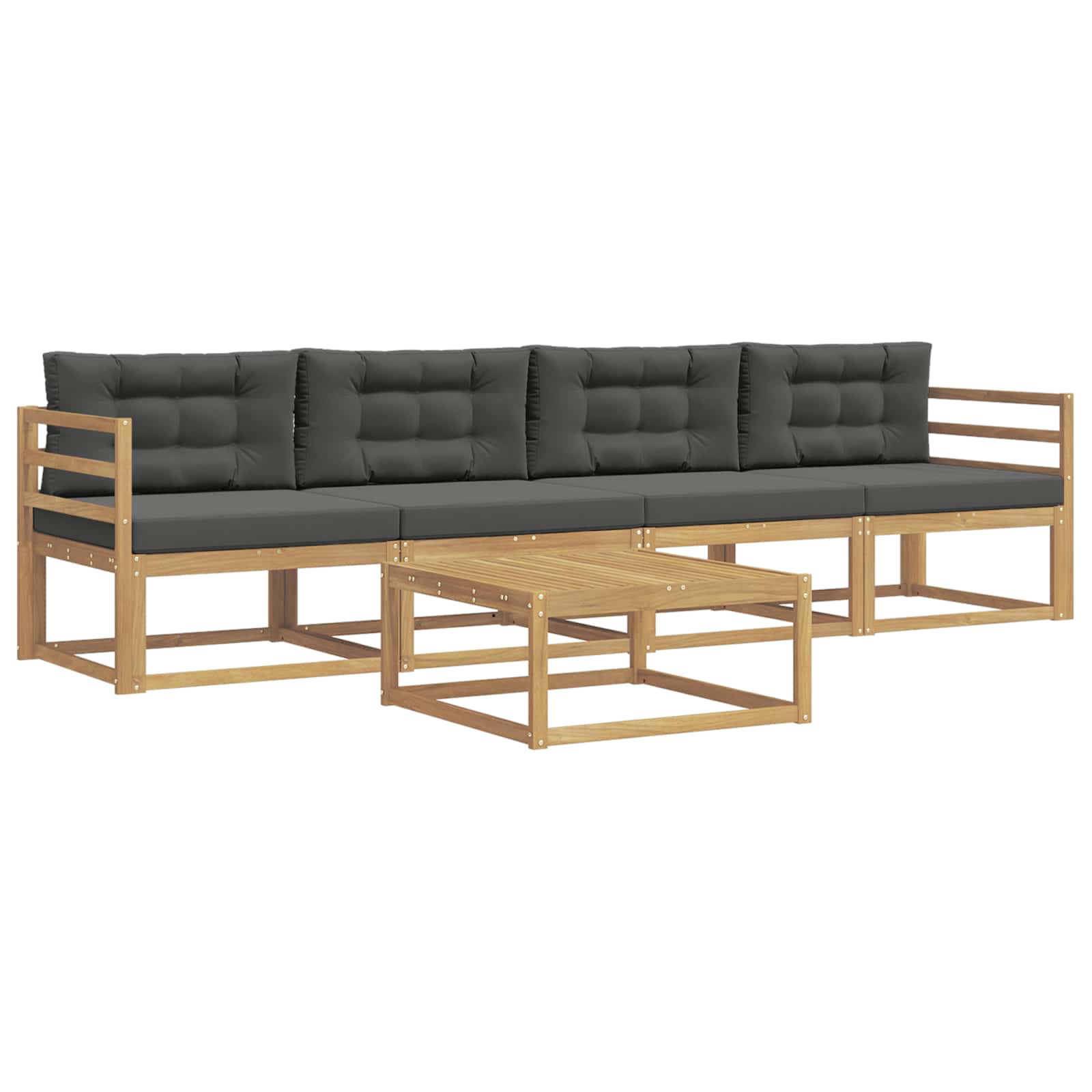 Outdoor-Sofagarnitur mit Kissen 4 pcs Weiß und Anthrazit