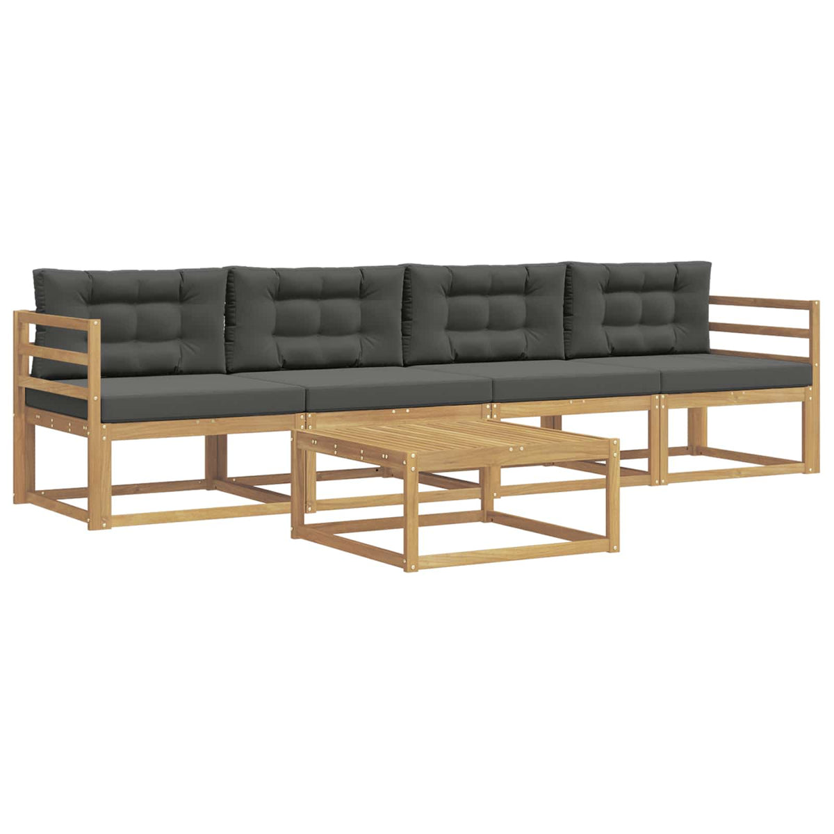 Outdoor-Sofagarnitur 4 stk. Weiß und Anthrazit
