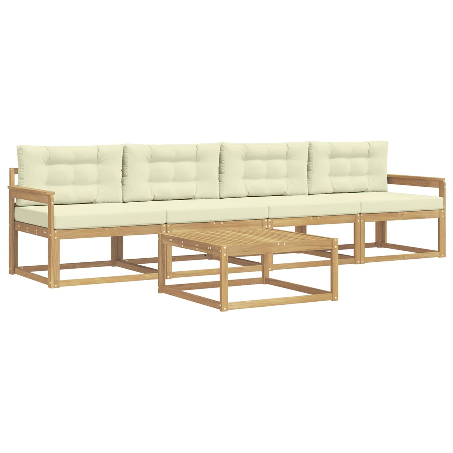 Outdoor-Sofagarnitur 4 stk. Weiß und Creme