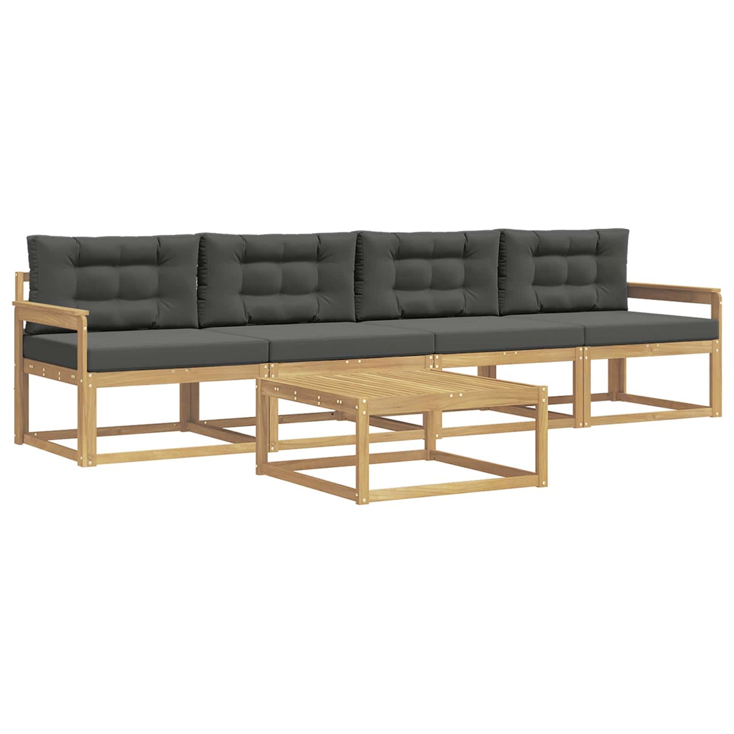 Outdoor-Sofagarnitur 4 stk. Weiß und Anthrazit