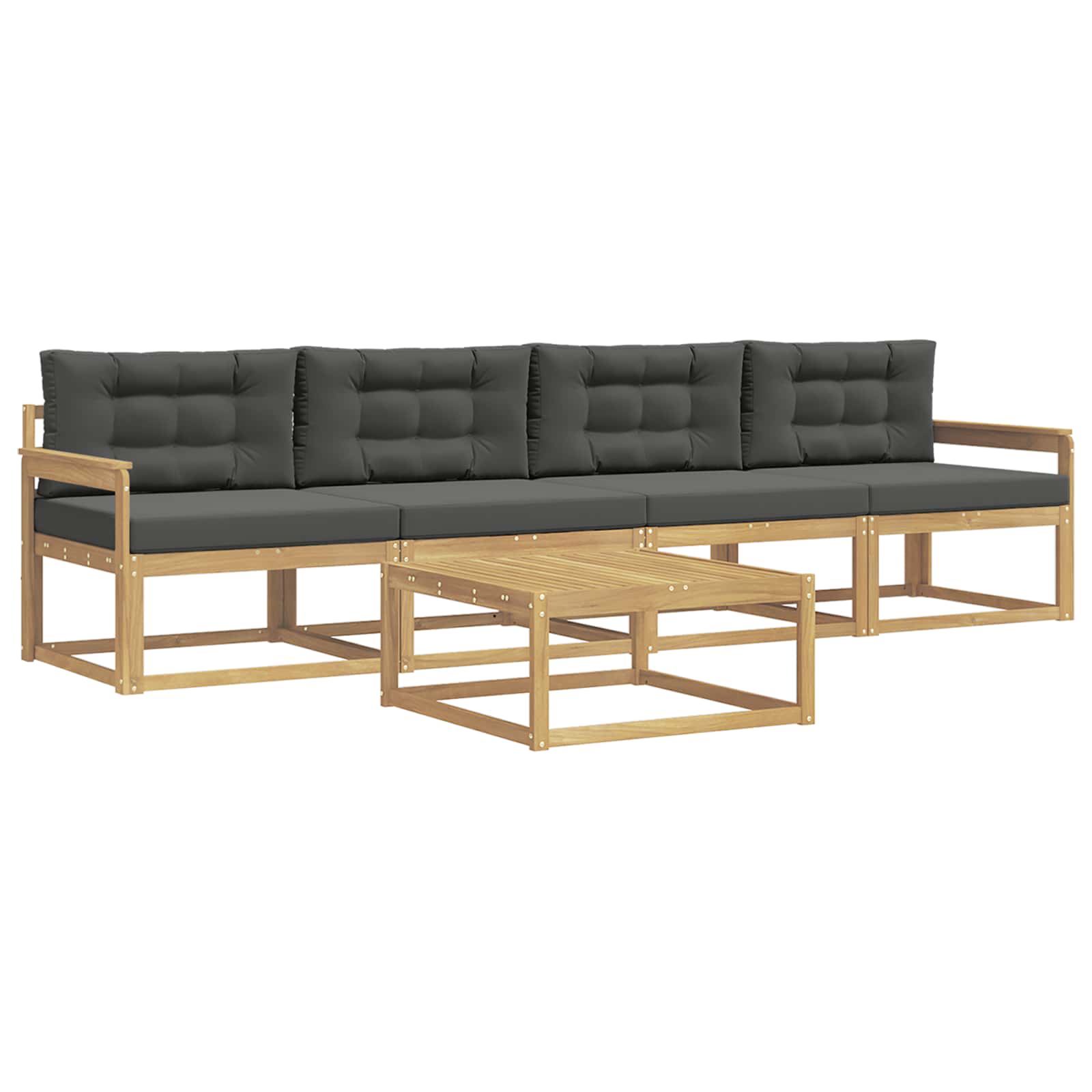 Outdoor-Sofagarnitur 4 stk. Weiß und Anthrazit