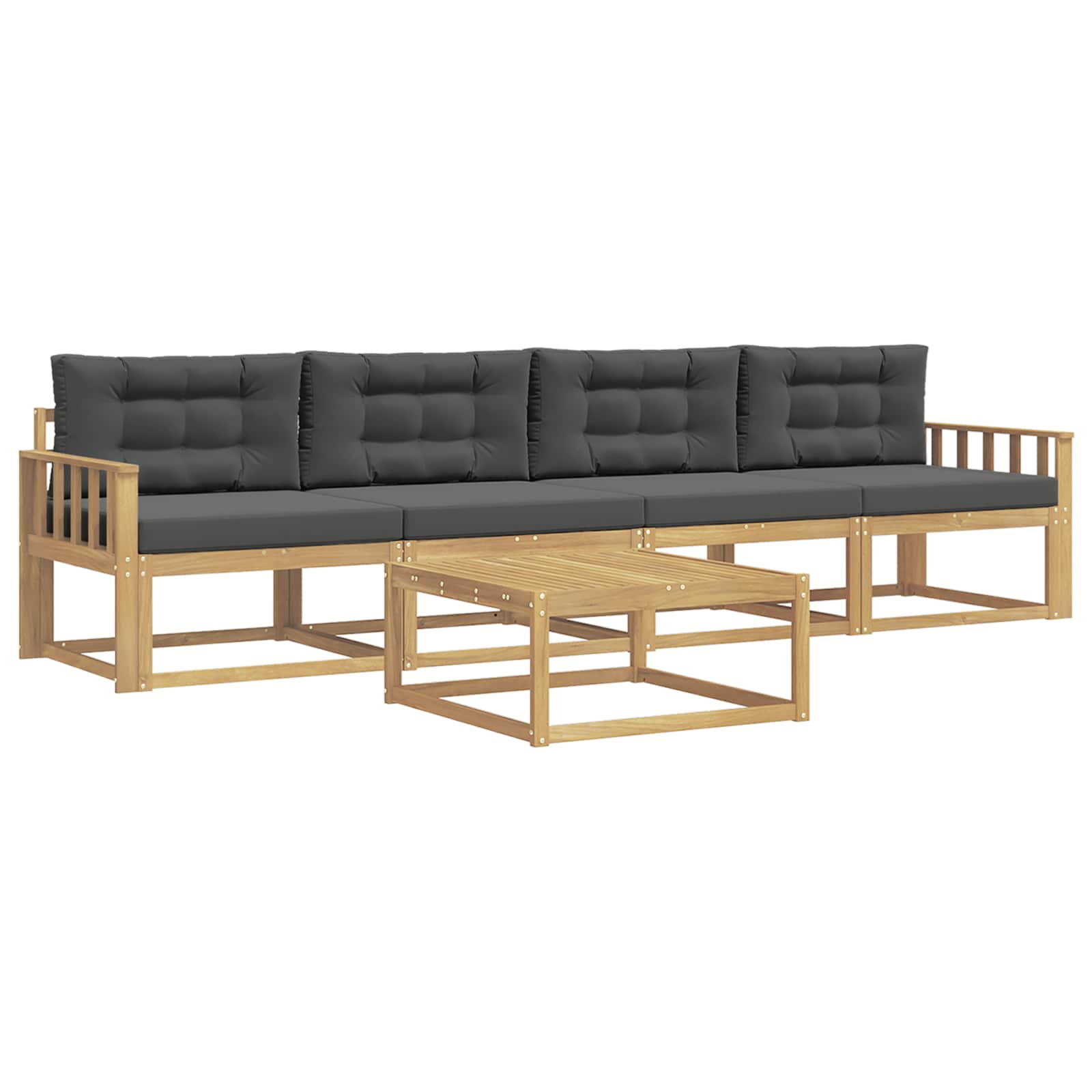 Outdoor-Sofagarnitur 4 stk. Weiß und Anthrazit