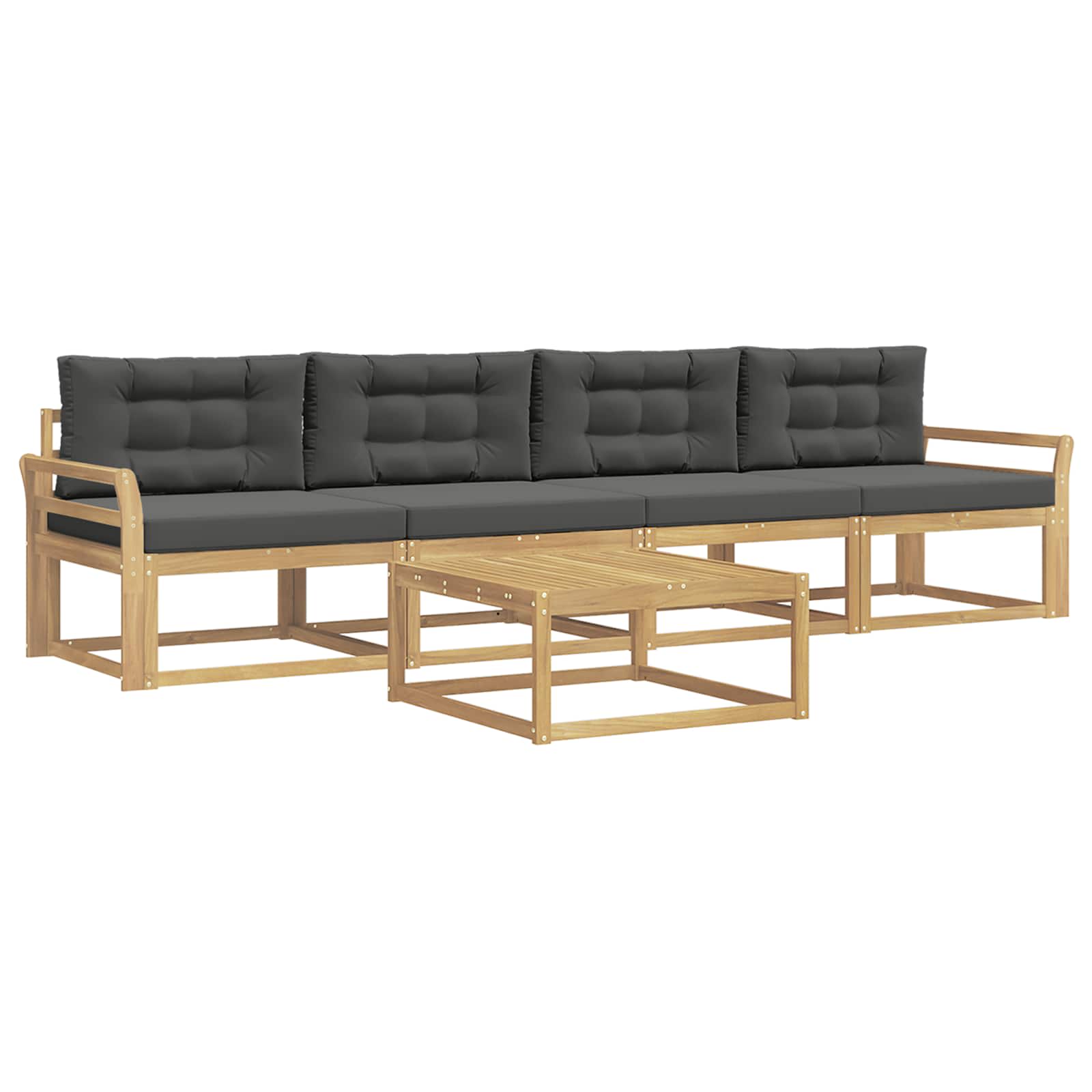 Outdoor-Sofagarnitur mit Kissen 4 pcs Weiß und Anthrazit