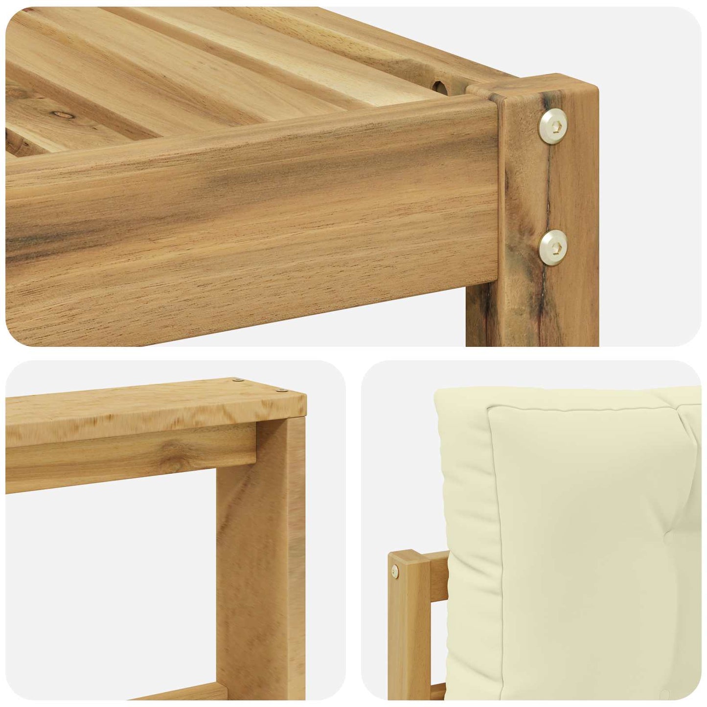 Outdoor-Sofagarnitur mit Kissen 4 pcs Weiß und Creme