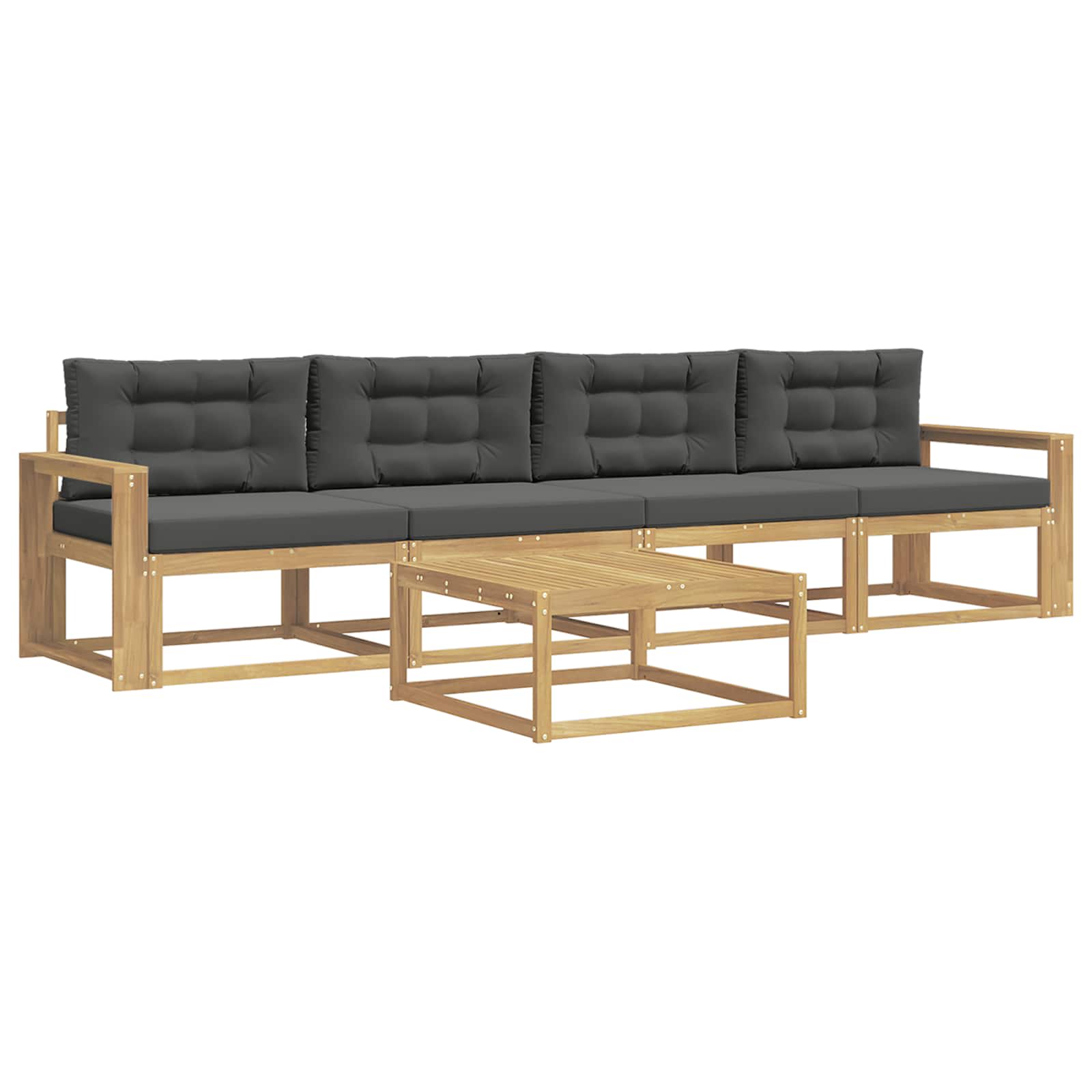 Outdoor-Sofagarnitur mit Kissen 4 pcs Weiß und Anthrazit