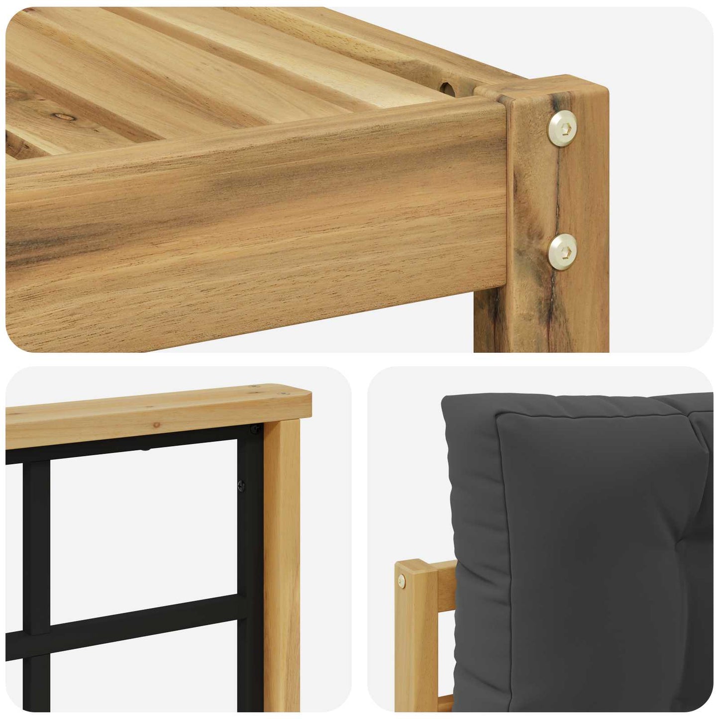 Outdoor-Sofagarnitur mit Kissen 4 pcs Weiß und Anthrazit
