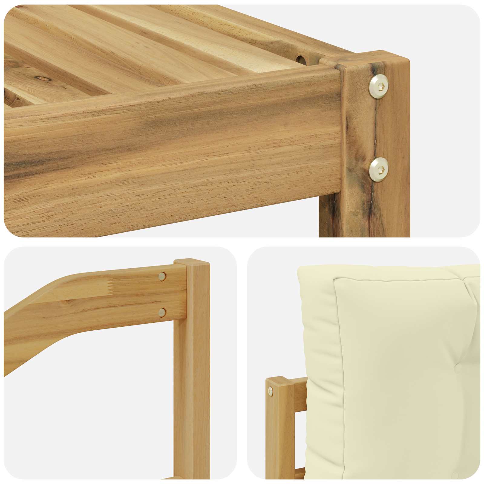 Outdoor-Sofagarnitur mit Kissen 4 pcs Weiß und Creme