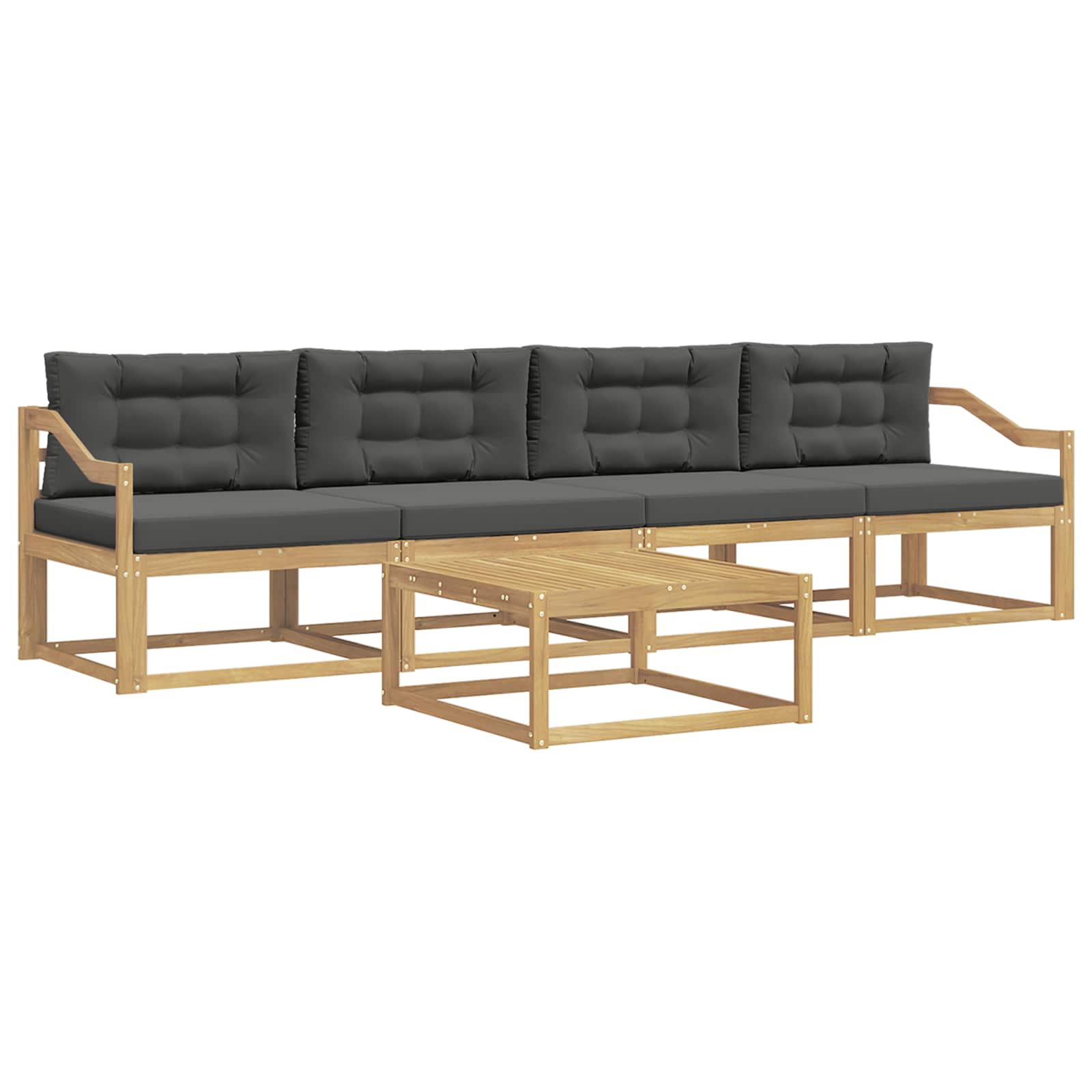 Outdoor-Sofagarnitur mit Kissen 4 pcs Weiß und Anthrazit