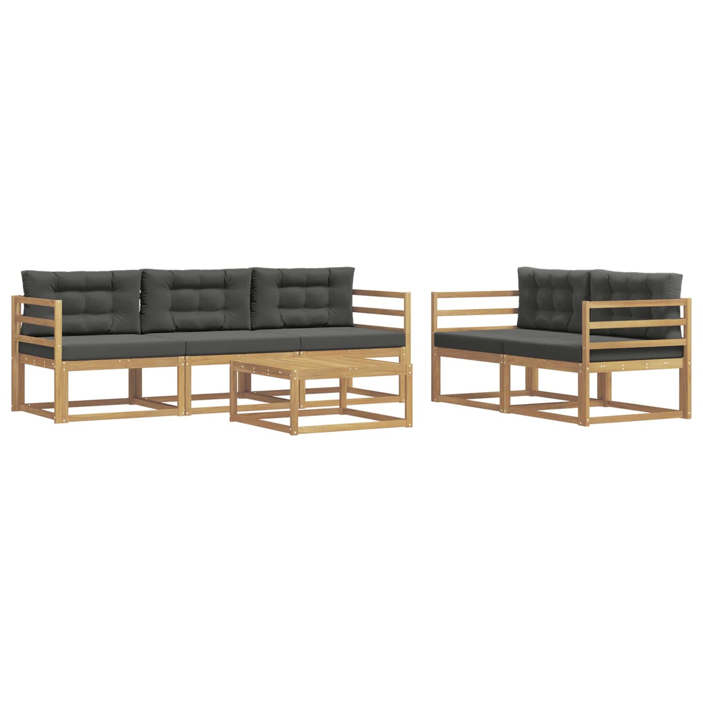 Outdoor-Sofagarnitur 6 stk. Weiß und Anthrazit