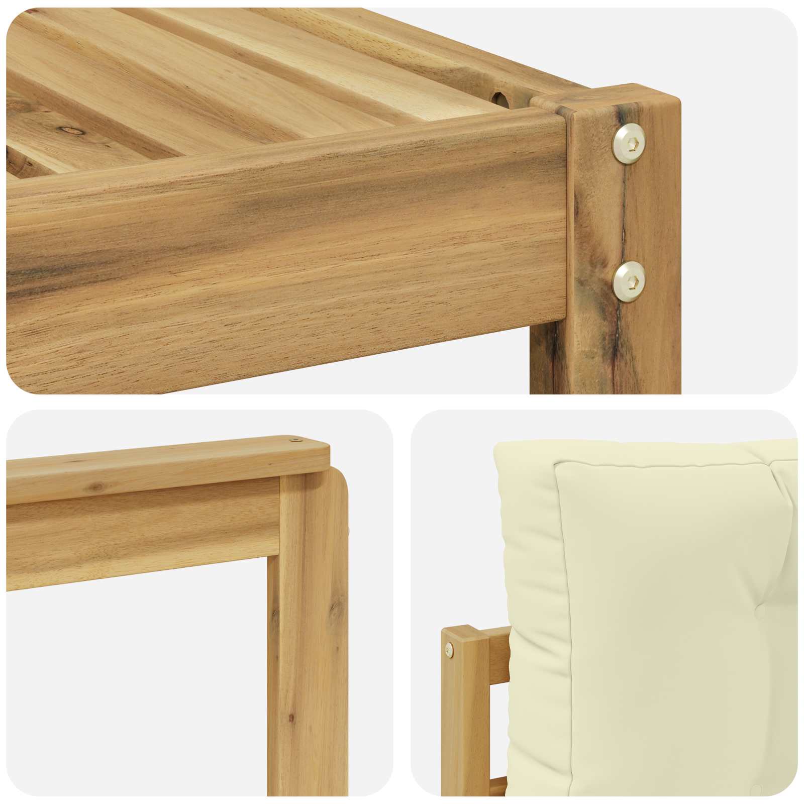 Outdoor-Sofagarnitur 6 stk. Weiß und Creme