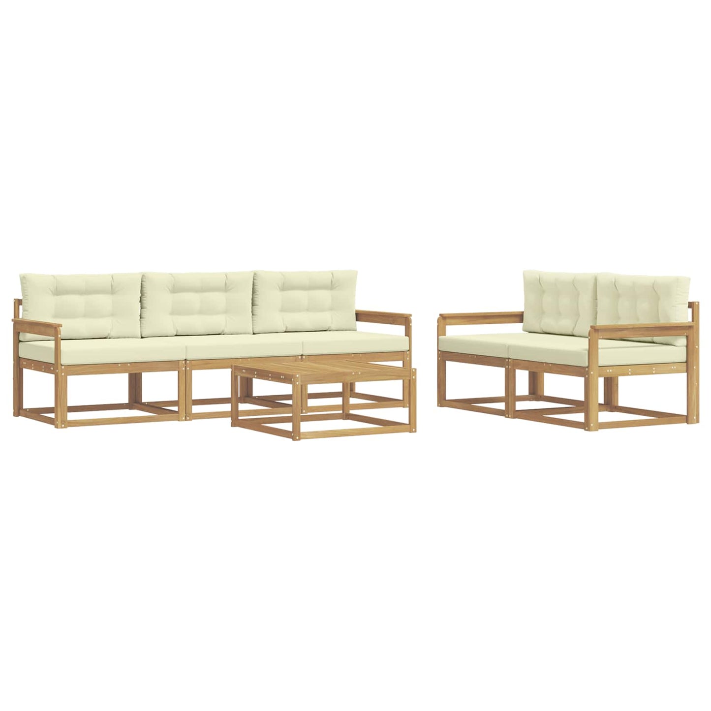 Outdoor-Sofagarnitur 6 stk. Weiß und Creme