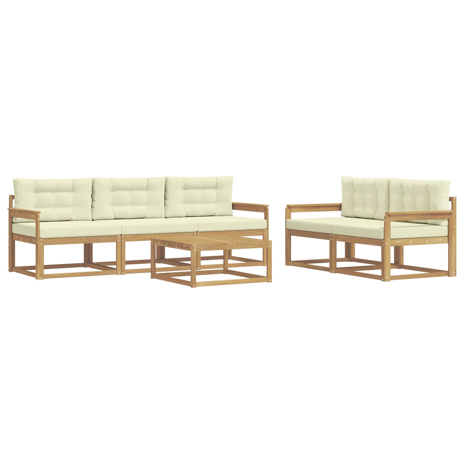 Outdoor-Sofagarnitur 6 stk. Weiß und Creme