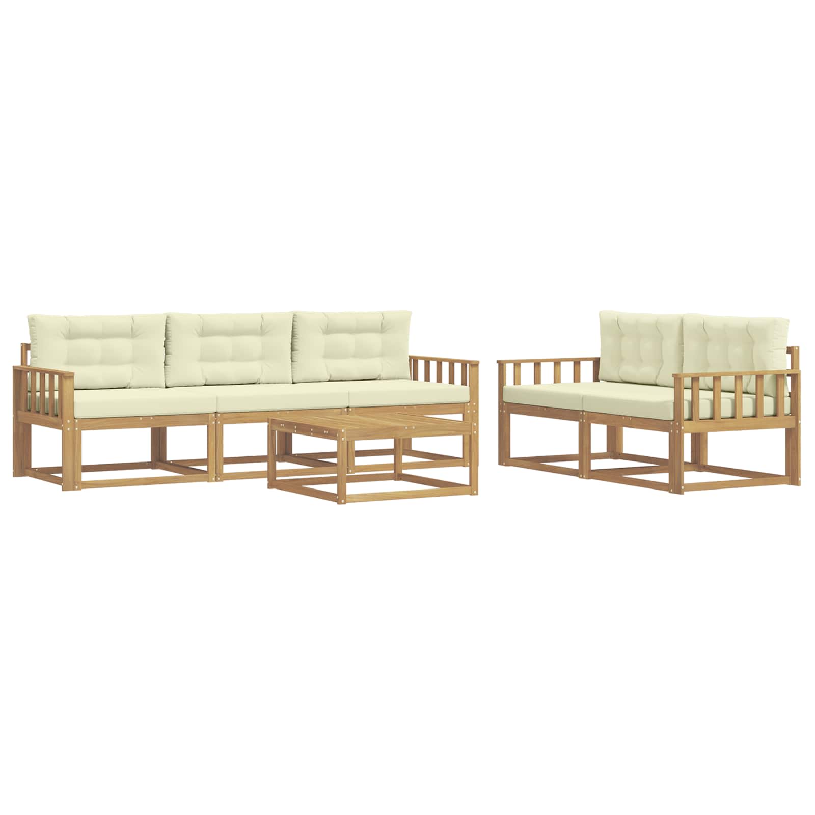Outdoor-Sofagarnitur 6 stk. Weiß und Creme
