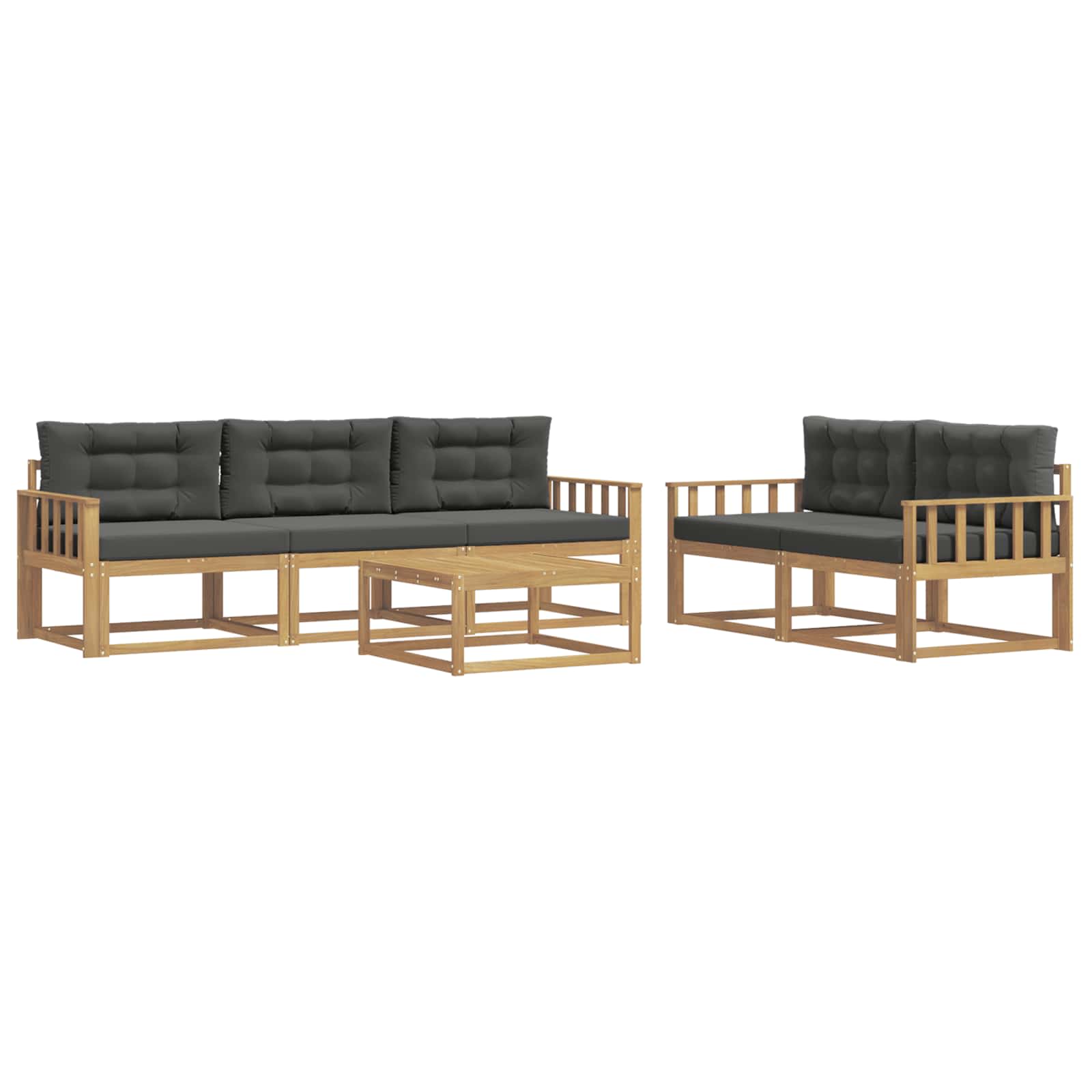 Outdoor-Sofagarnitur 6 stk. Weiß und Anthrazit