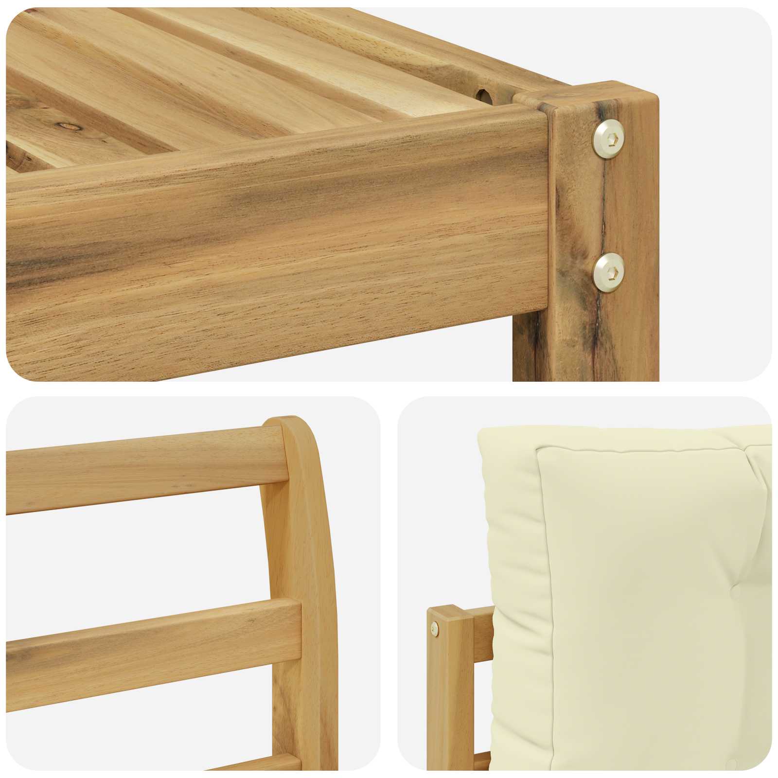Outdoor-Sofagarnitur 6 stk. Weiß und Creme