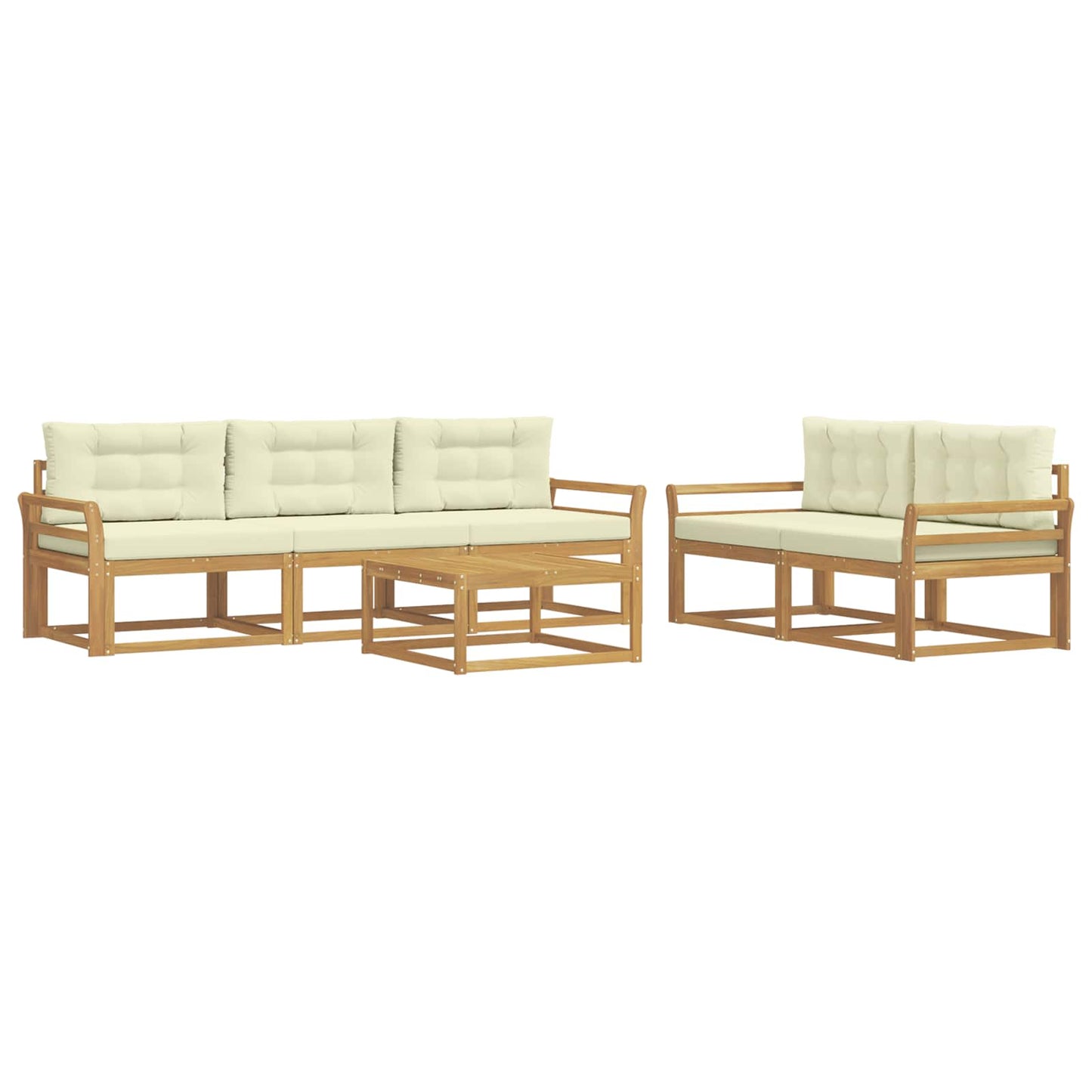 Outdoor-Sofagarnitur 6 stk. Weiß und Creme