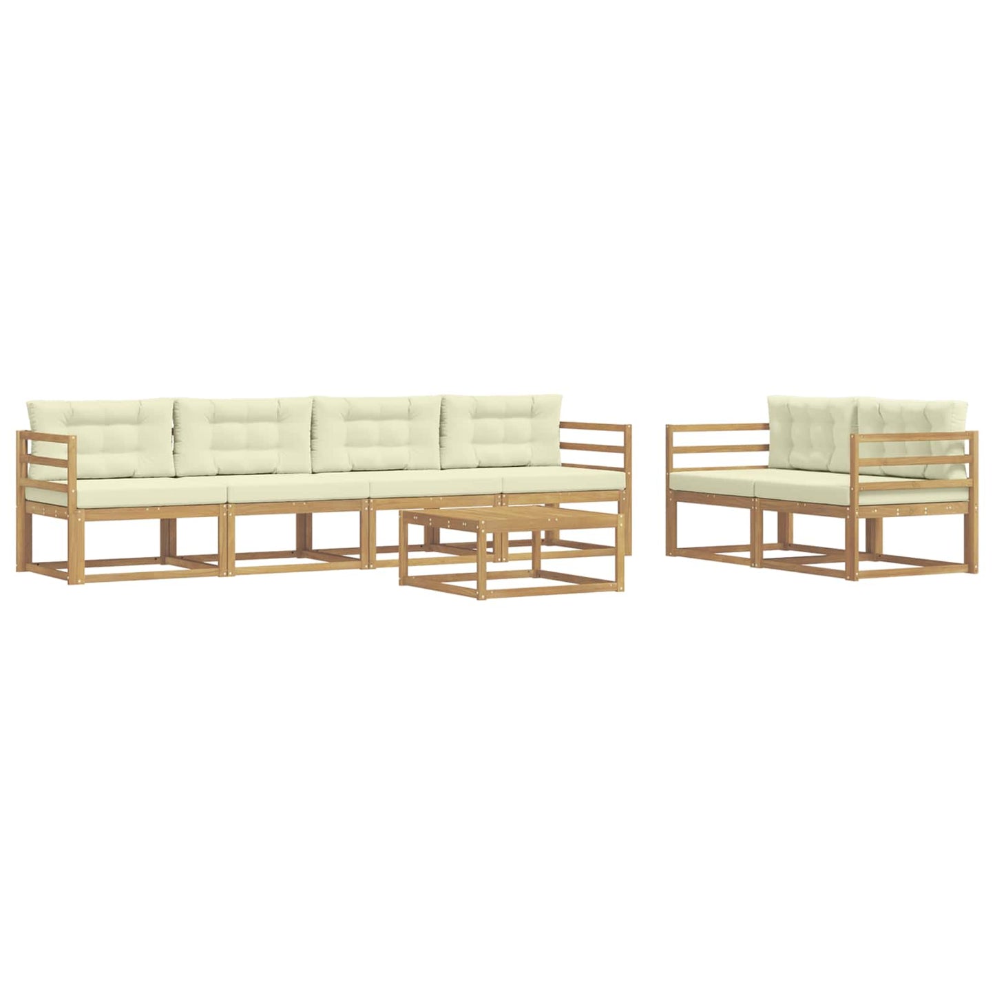 Outdoor-Sofagarnitur 6 stk. Weiß und Creme