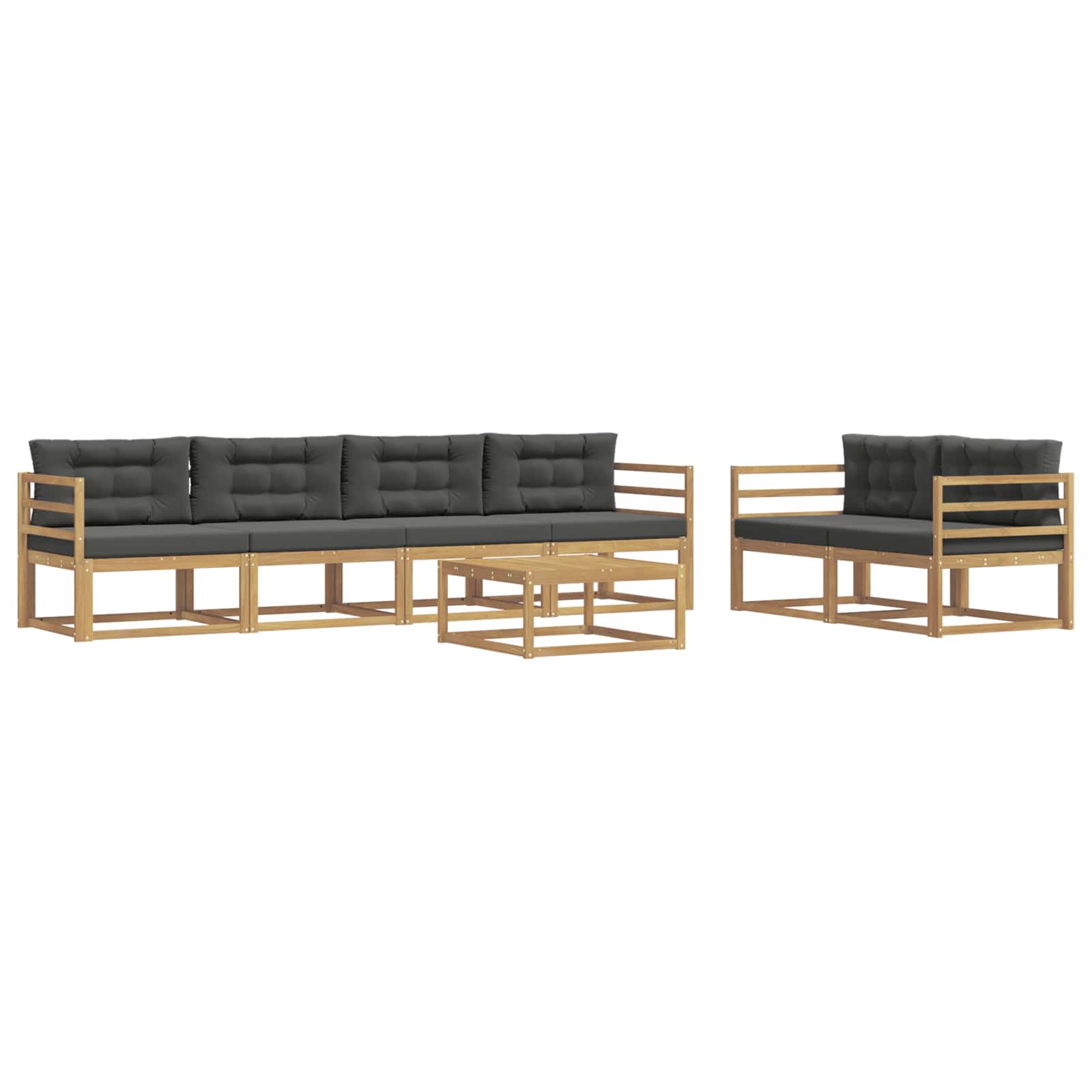 Outdoor-Sofagarnitur 6 stk. Weiß und Anthrazit