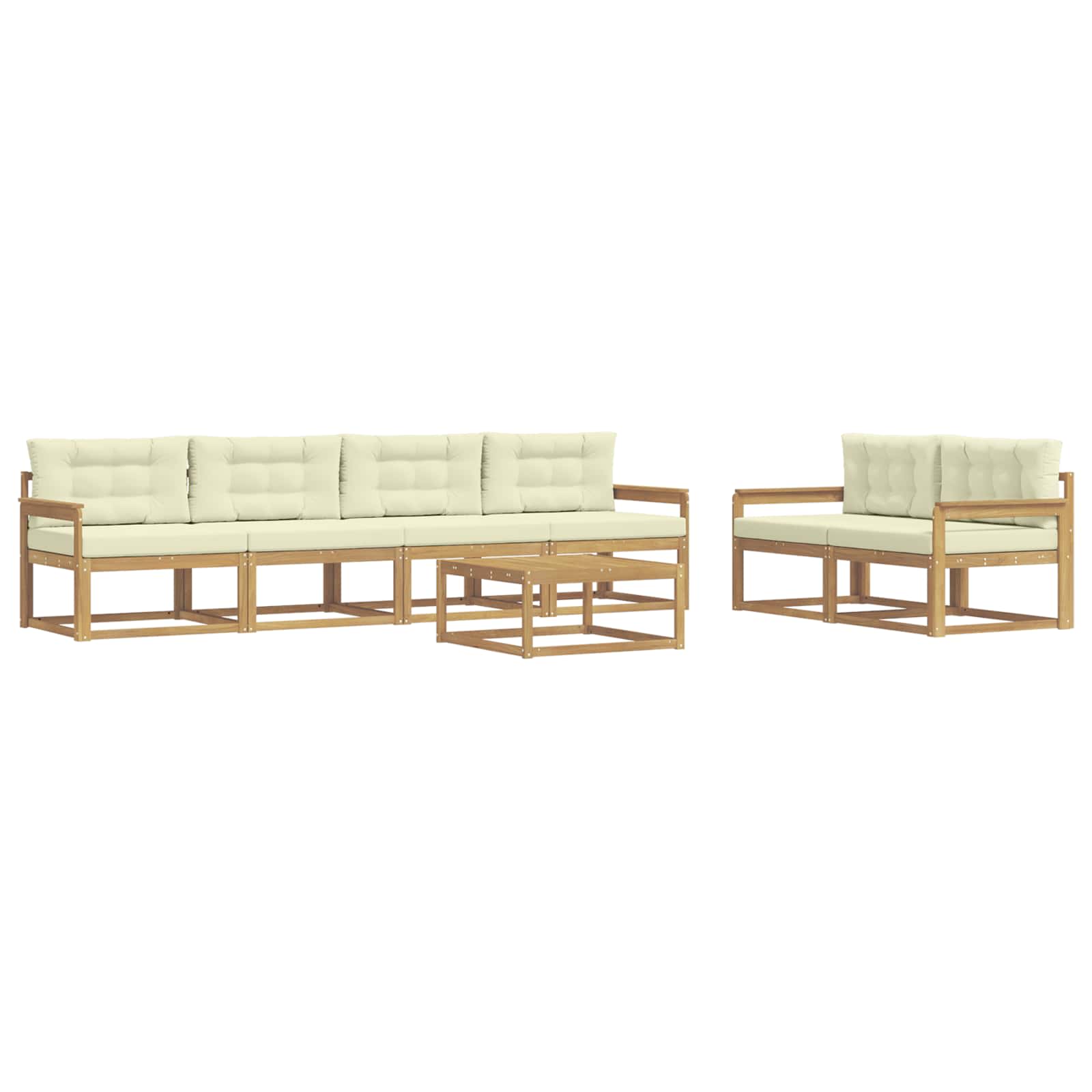Outdoor-Sofagarnitur 6 stk. Weiß und Creme