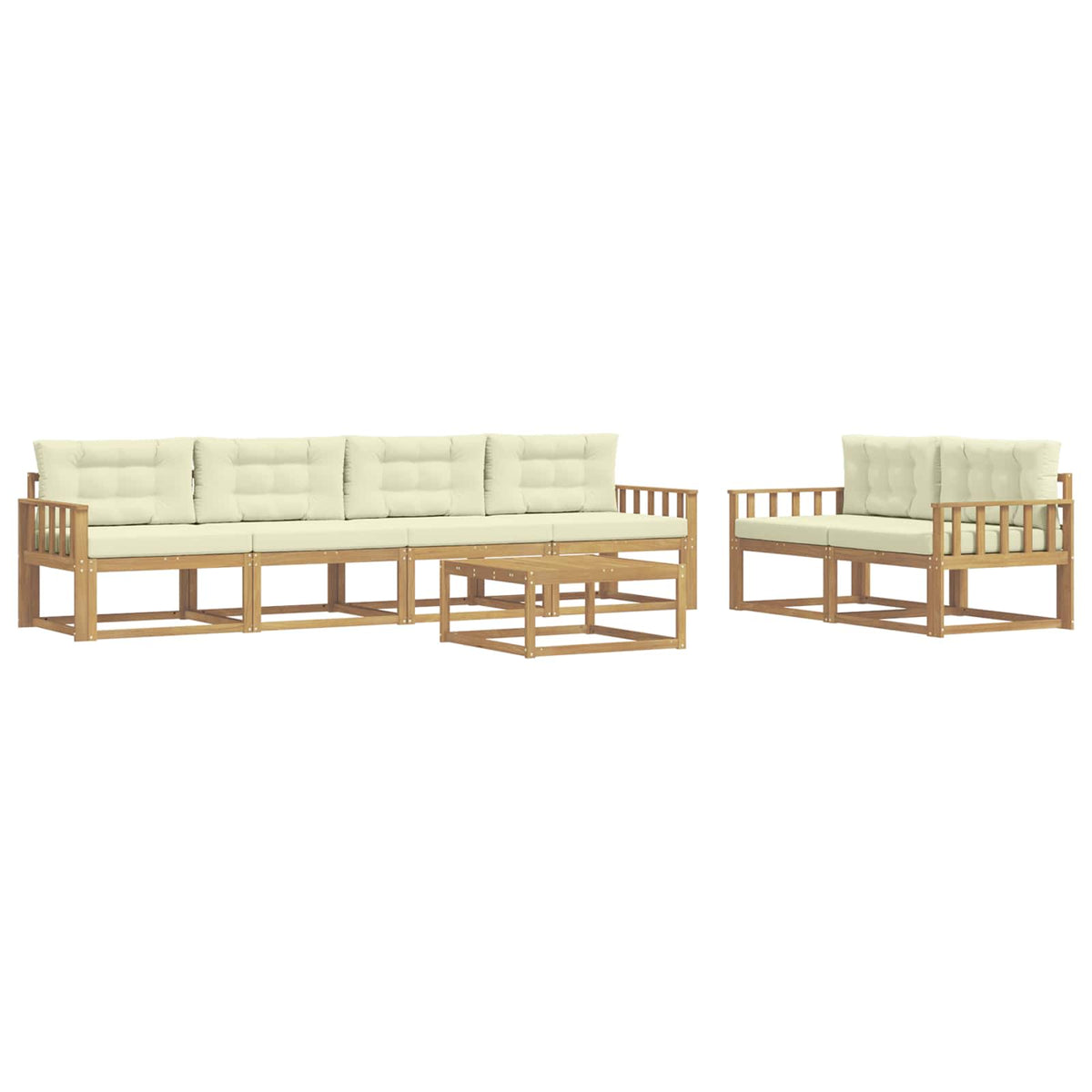 Outdoor-Sofagarnitur 6 stk. Weiß und Creme