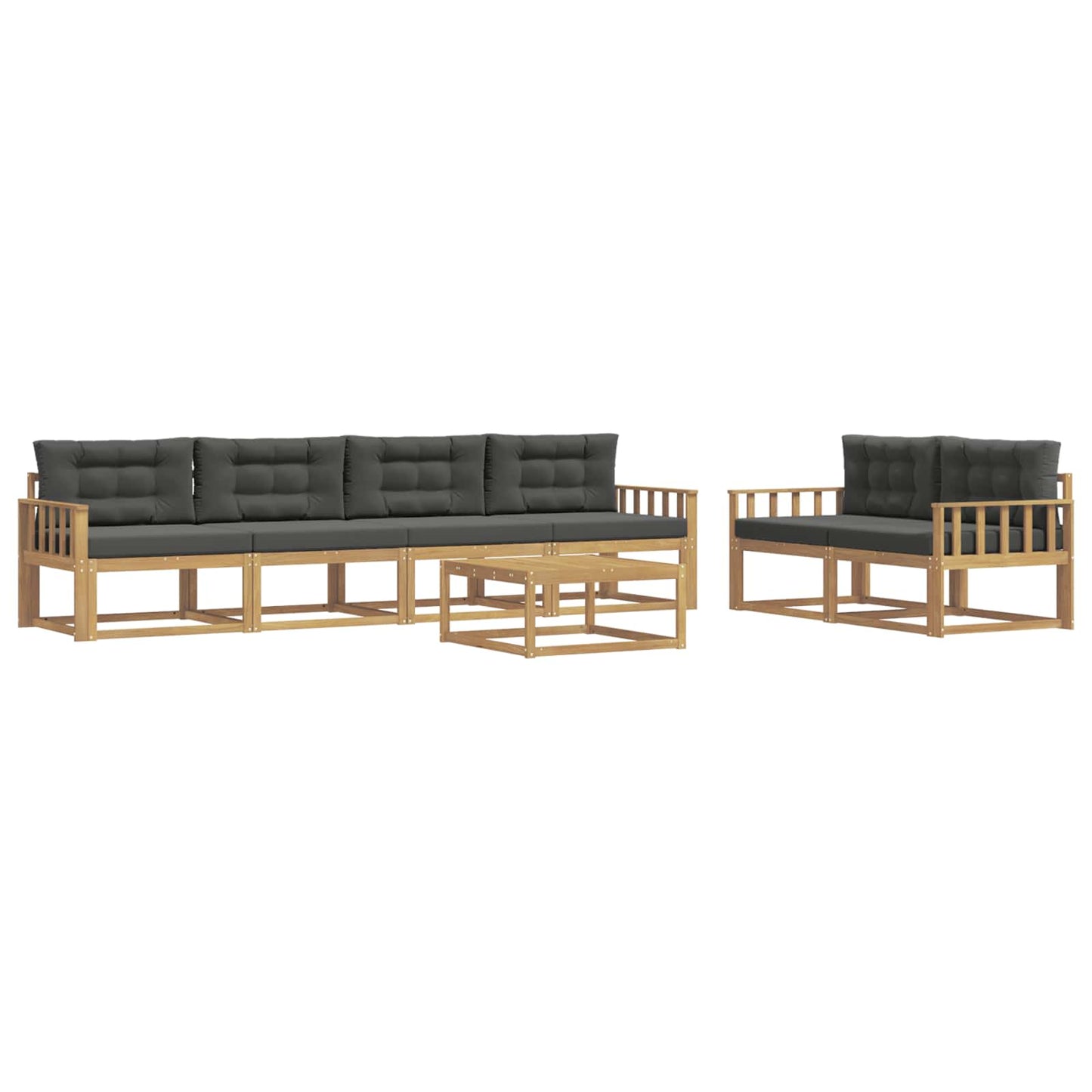 Outdoor-Sofagarnitur 6 stk. Weiß und Anthrazit