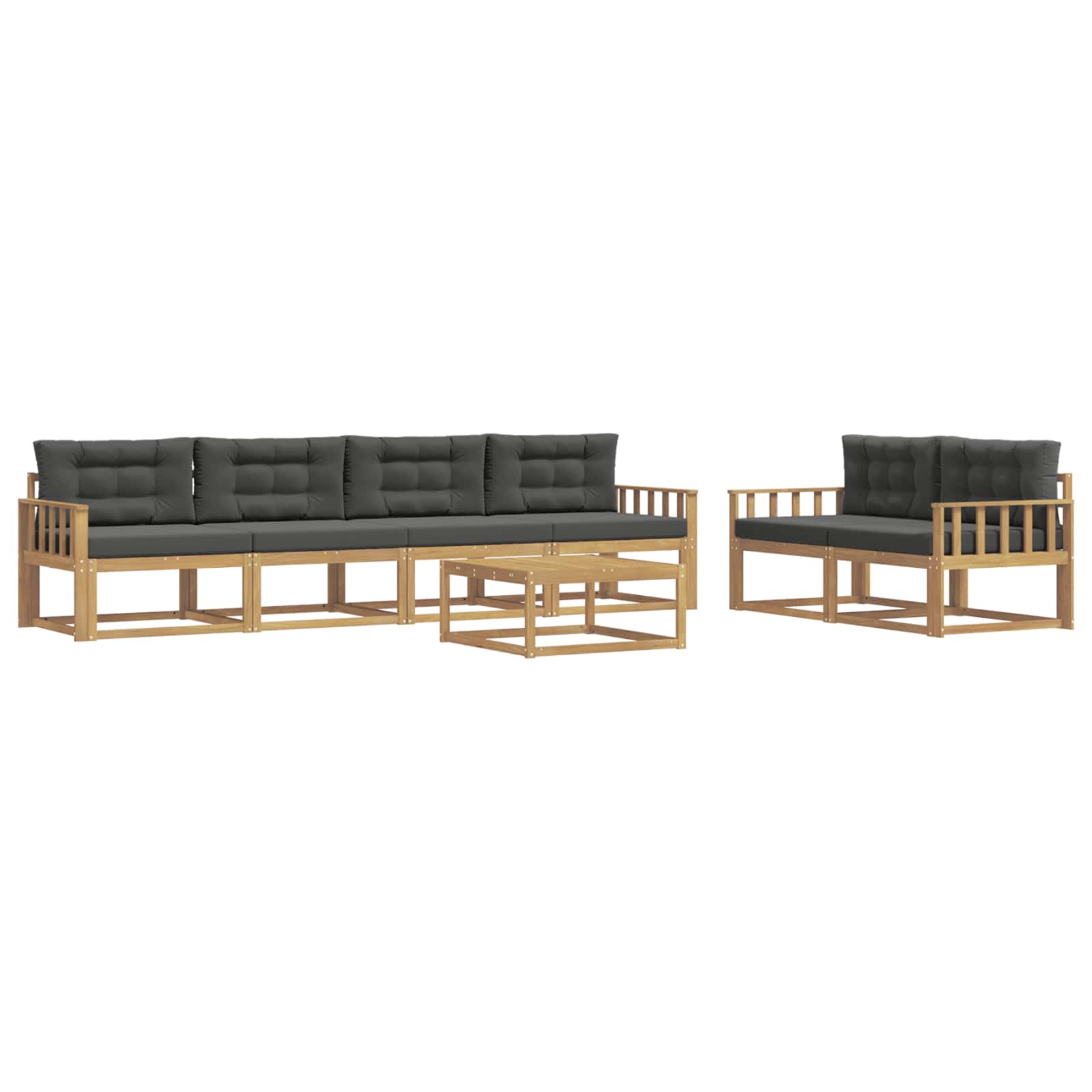 Outdoor-Sofagarnitur 6 stk. Weiß und Anthrazit