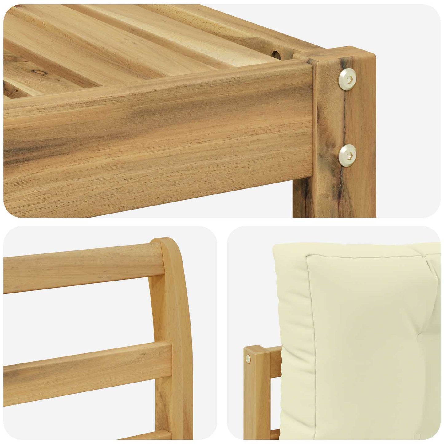 Outdoor-Sofagarnitur 6 stk. Weiß und Creme