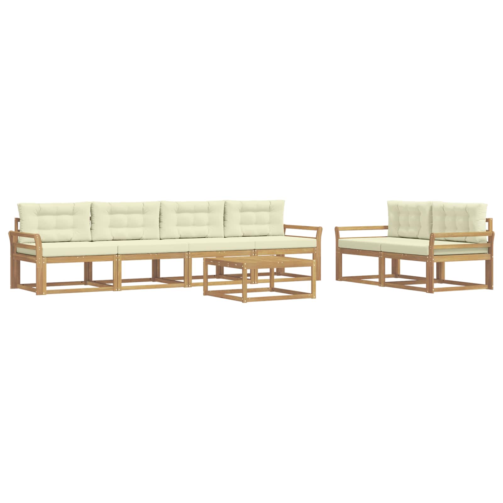 Outdoor-Sofagarnitur 6 stk. Weiß und Creme