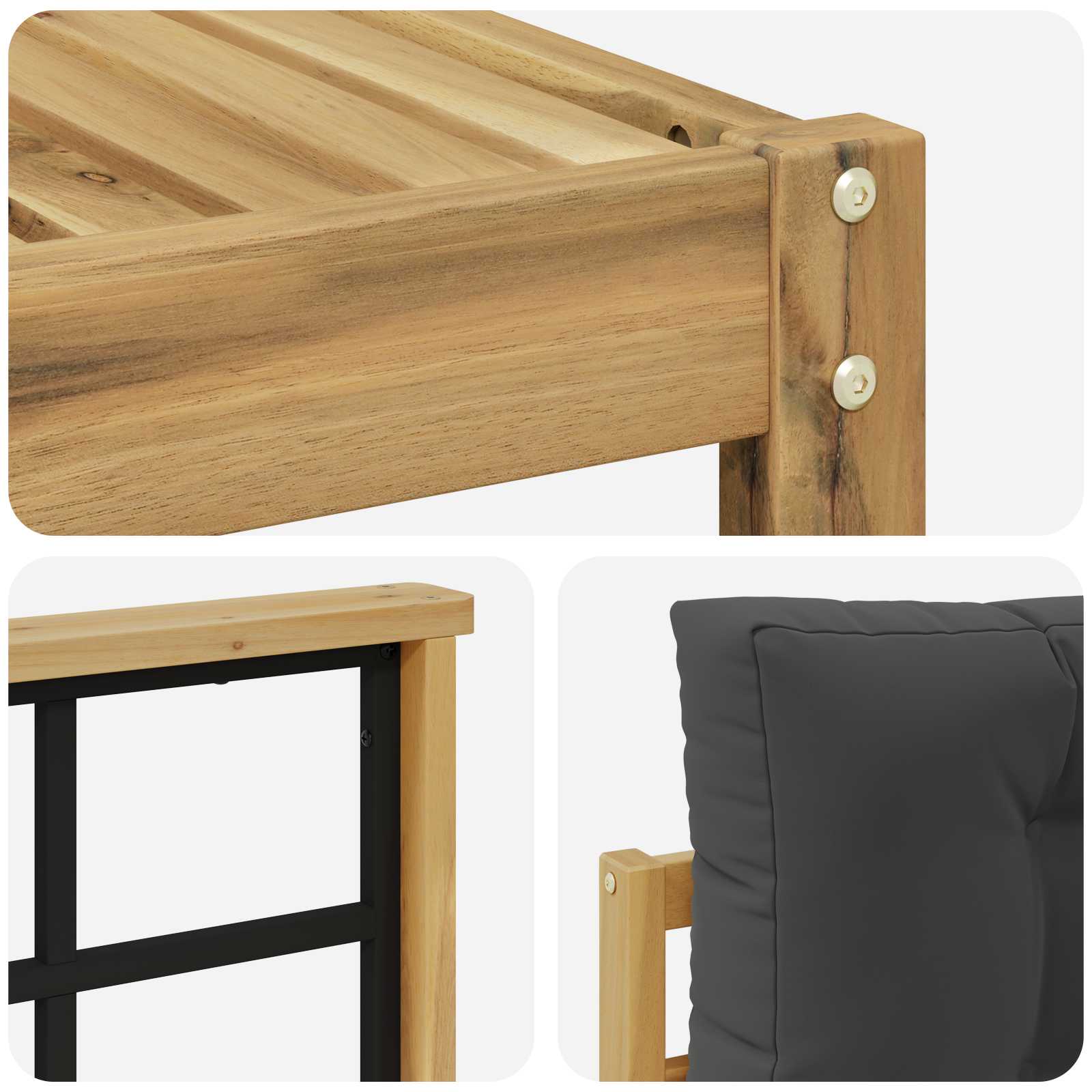 Outdoor-Sofagarnitur mit Kissen 6 pcs Weiß und Anthrazit