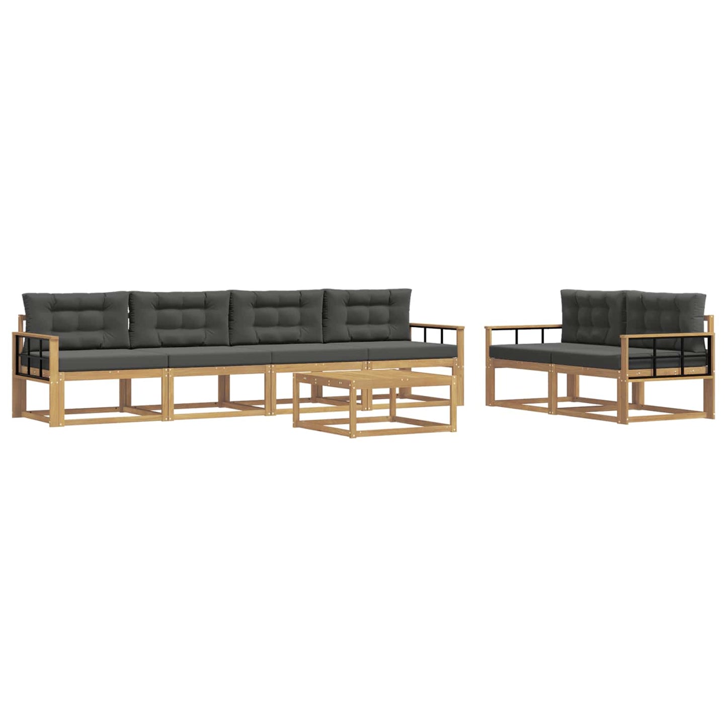 Outdoor-Sofagarnitur mit Kissen 6 pcs Weiß und Anthrazit