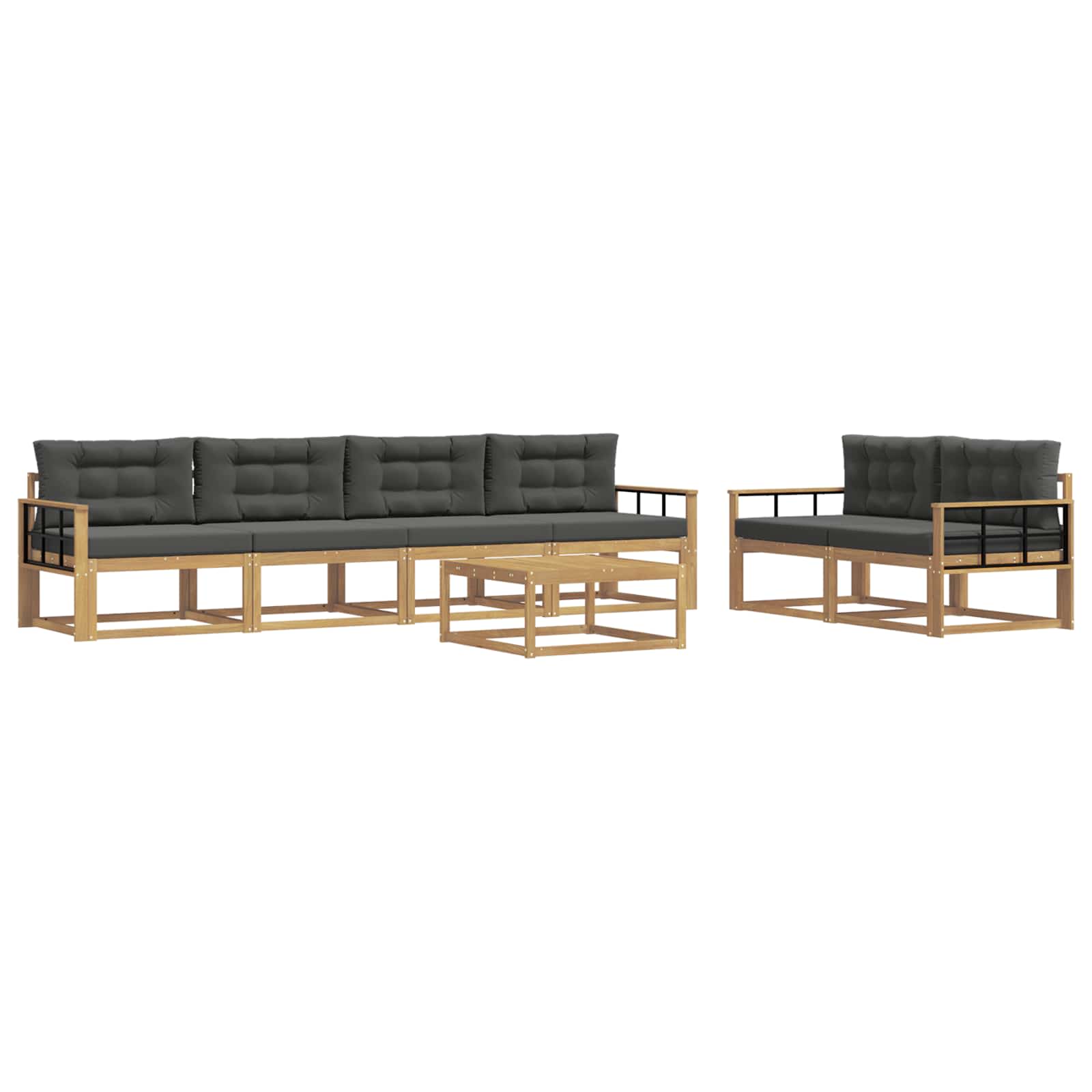 Outdoor-Sofagarnitur mit Kissen 6 pcs Weiß und Anthrazit