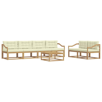 Outdoor-Sofagarnitur 6 stk. Weiß und Creme