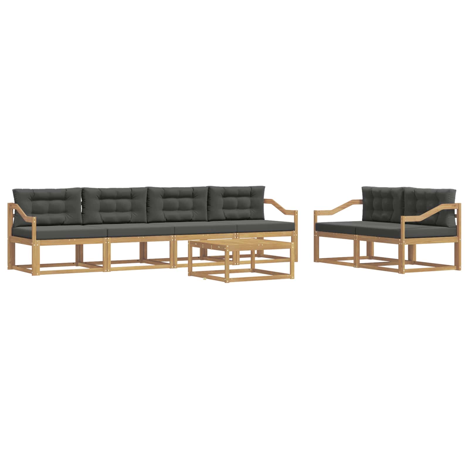 Outdoor-Sofagarnitur mit Kissen 6 pcs Weiß und Anthrazit