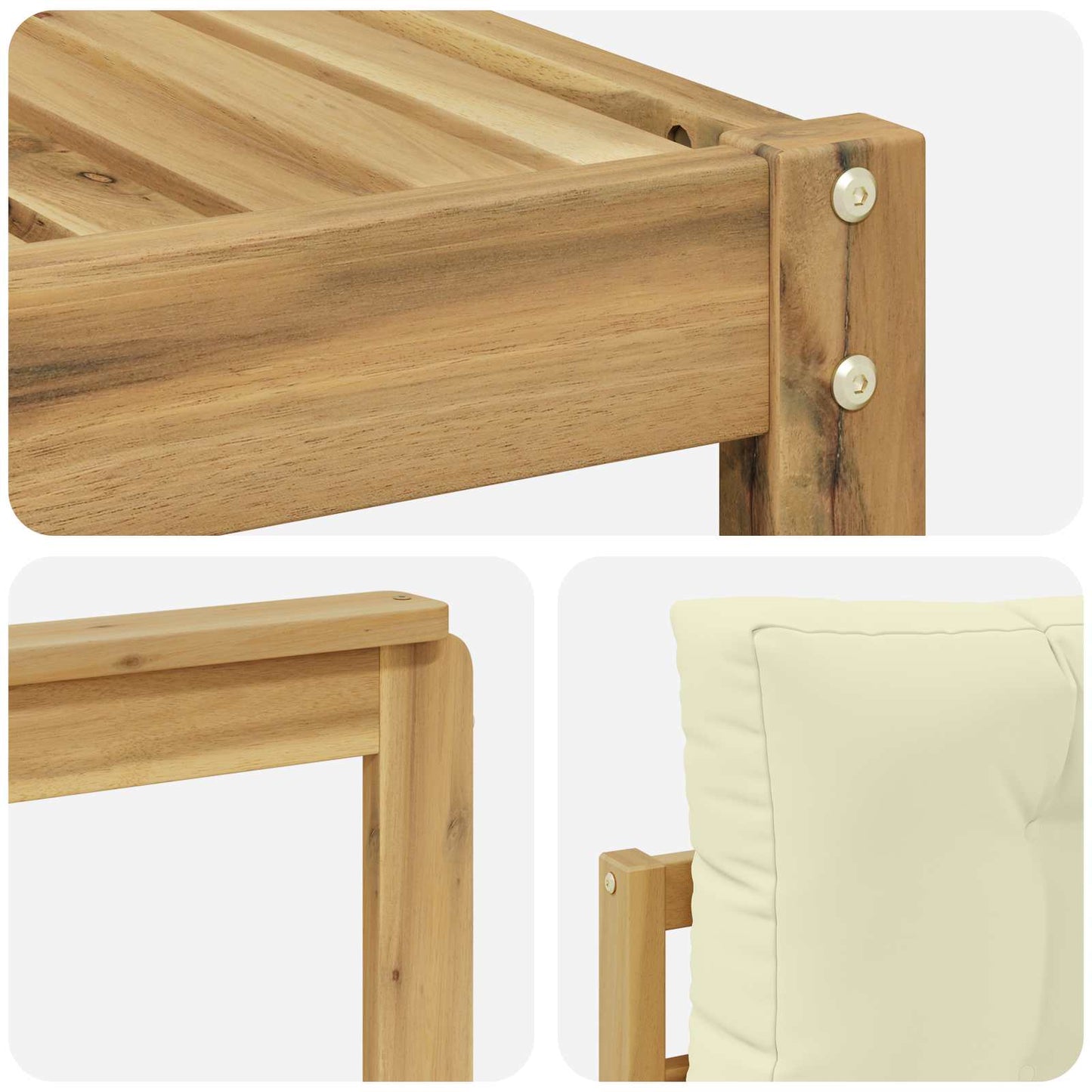 Outdoor-Sofagarnitur 7 stk. Weiß und Creme