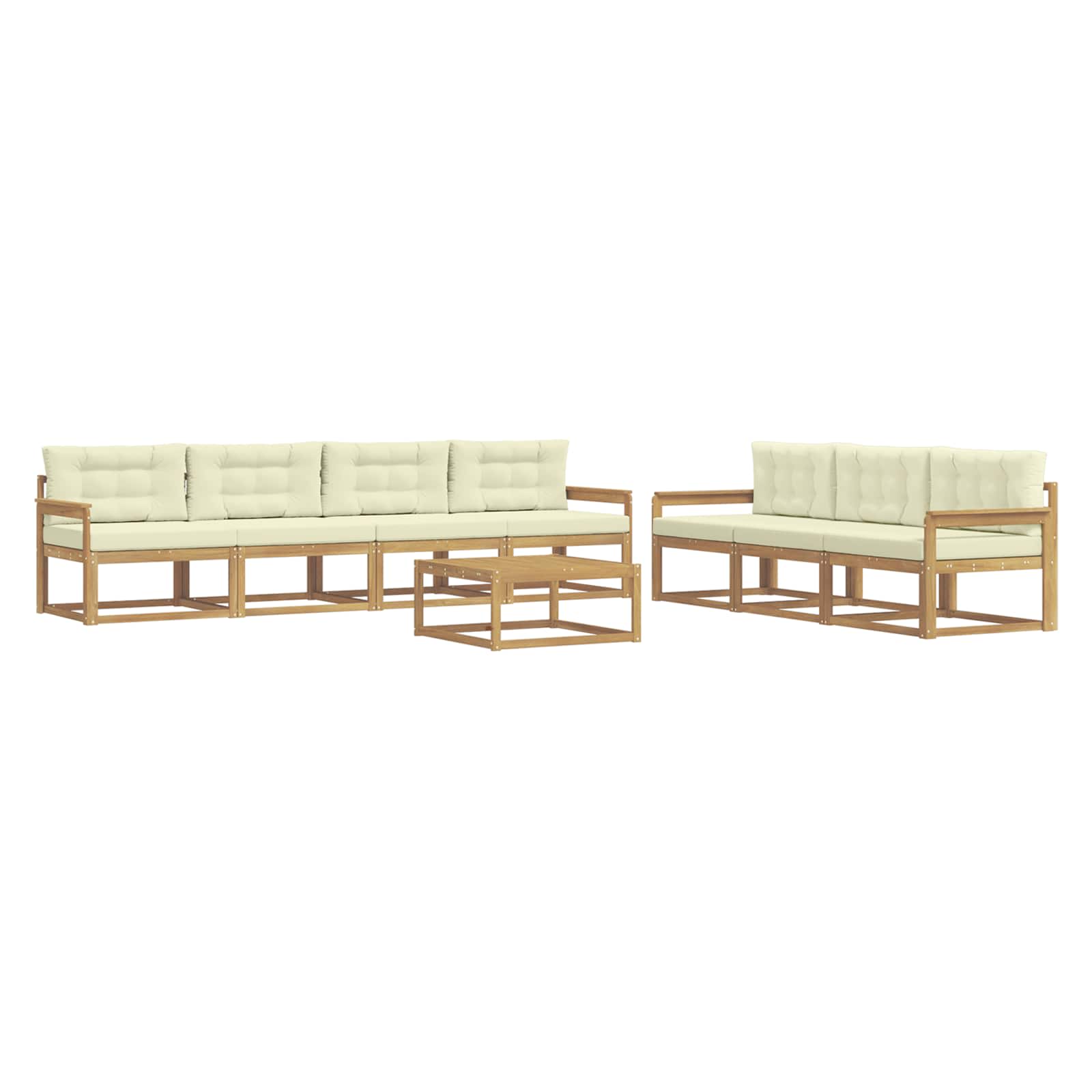 Outdoor-Sofagarnitur 7 stk. Weiß und Creme