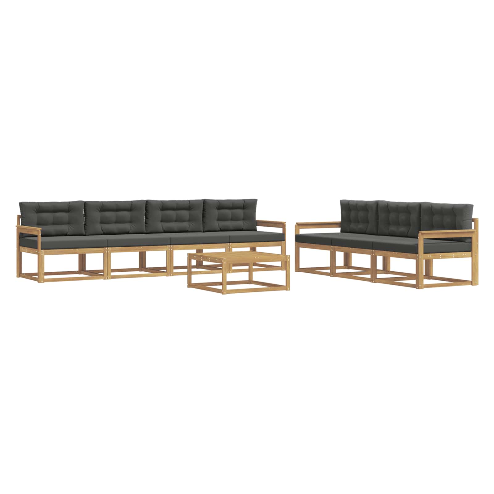 Outdoor-Sofagarnitur mit Kissen 7 pcs Weiß und Anthrazit