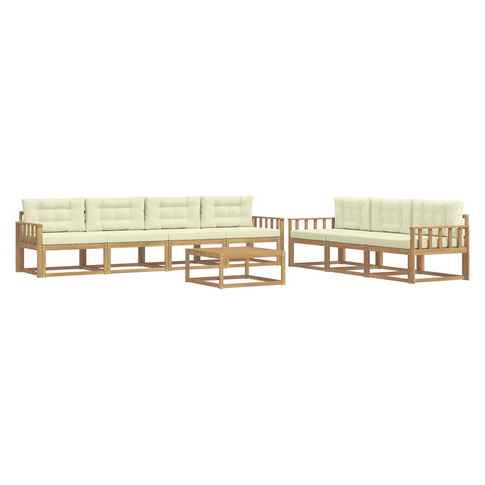 Outdoor-Sofagarnitur 7 stk. Weiß und Creme