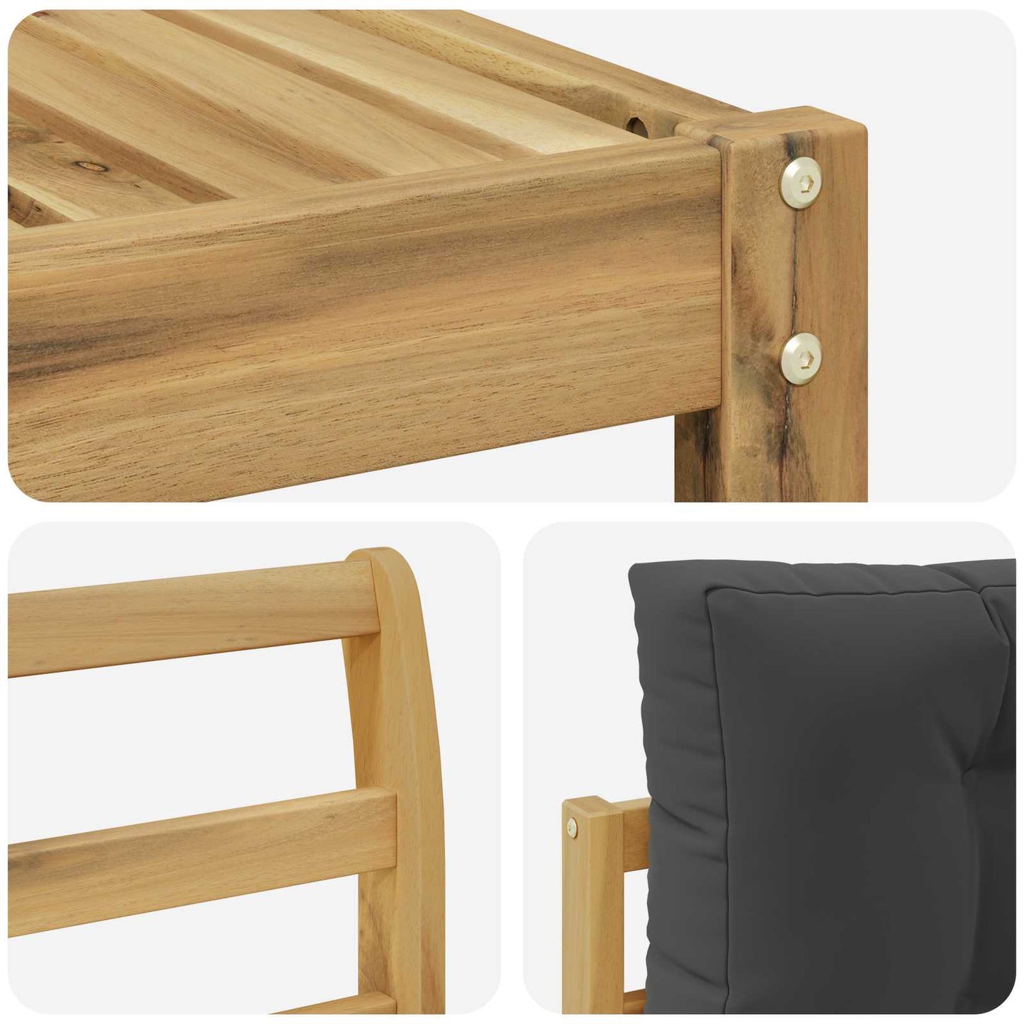 Outdoor-Sofagarnitur 7 stk. Weiß und Anthrazit