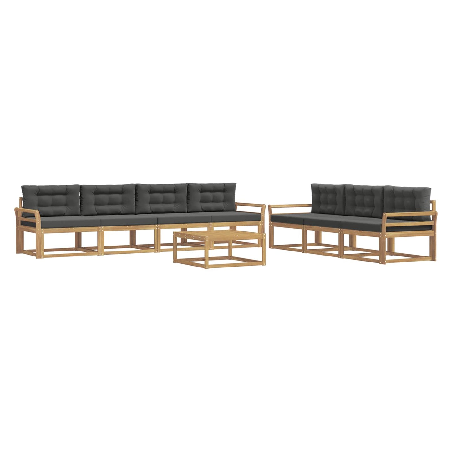Outdoor-Sofagarnitur 7 stk. Weiß und Anthrazit