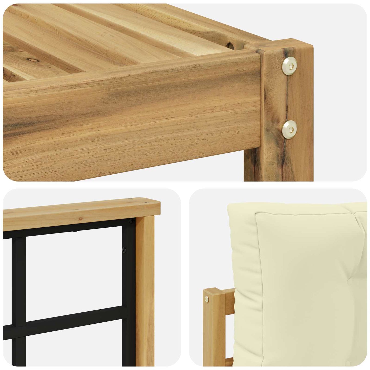Outdoor-Sofagarnitur 7 stk. Weiß und Creme