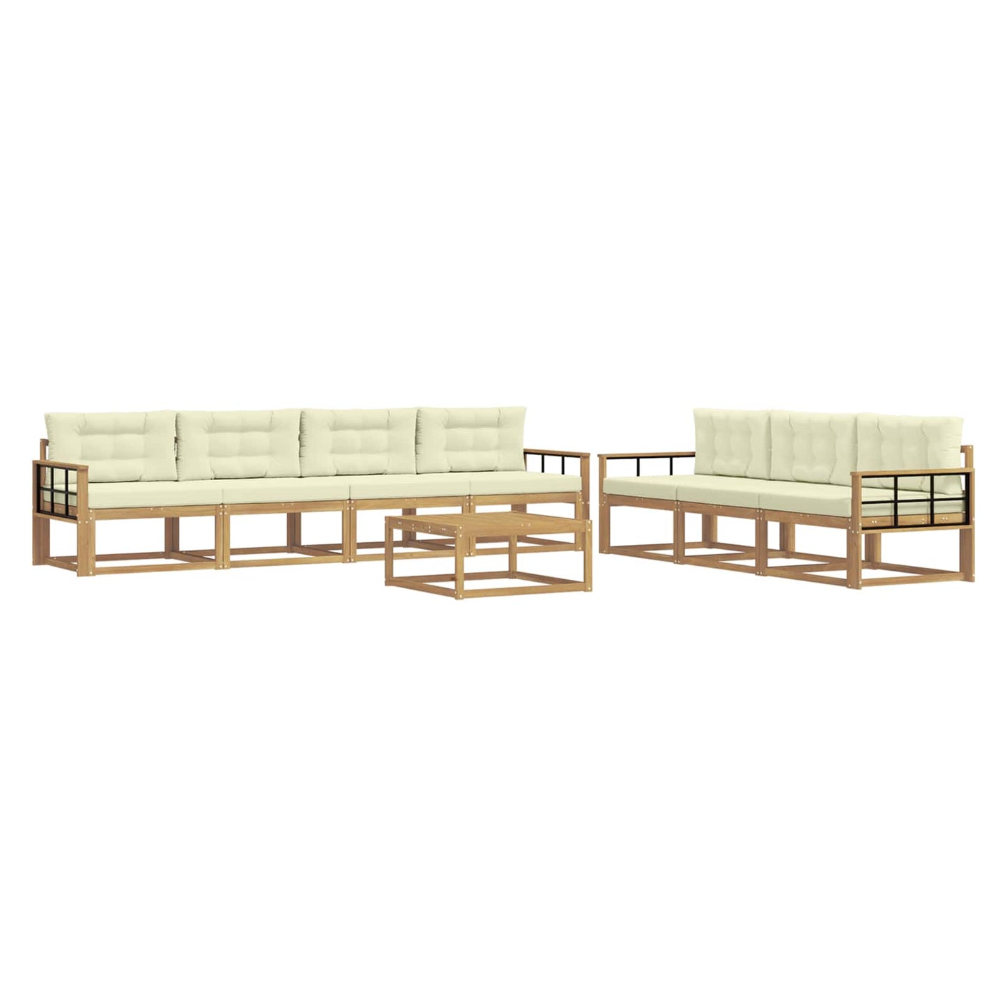 Outdoor-Sofagarnitur 7 stk. Weiß und Creme