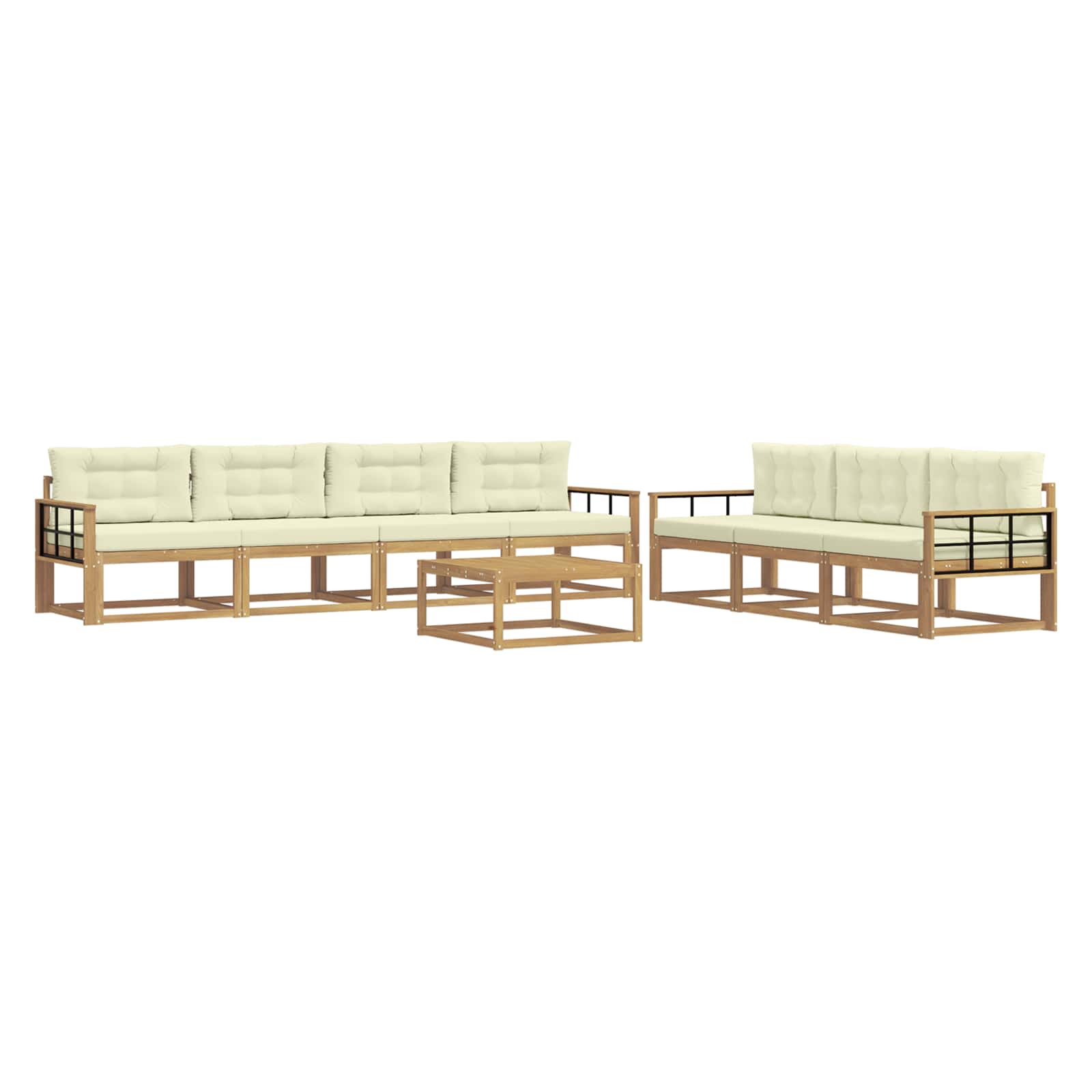 Outdoor-Sofagarnitur 7 stk. Weiß und Creme