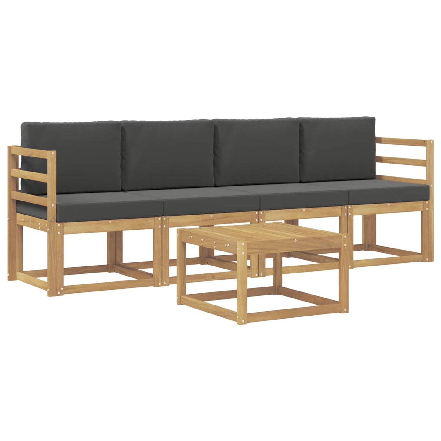 Outdoor-Sofagarnitur mit Kissen 5 pcs Weiß und Anthrazit