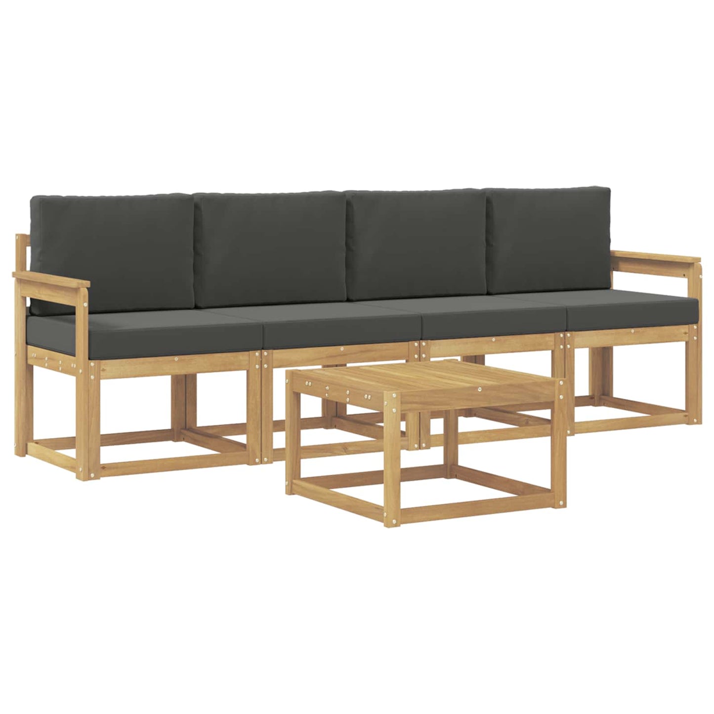 Outdoor-Sofagarnitur mit Kissen 5 pcs Weiß und Anthrazit
