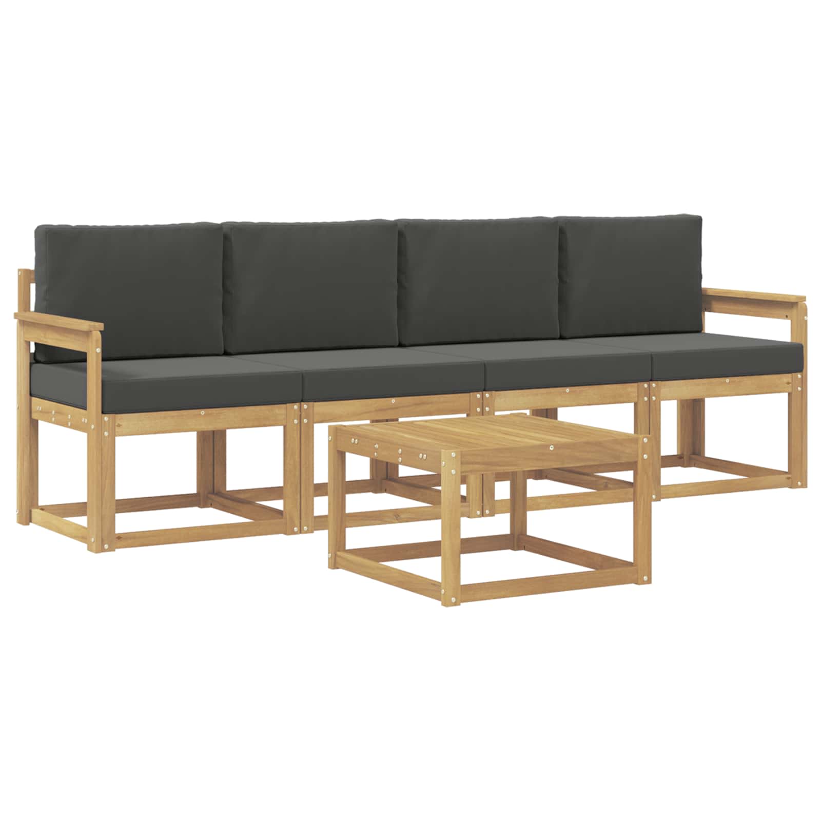 Outdoor-Sofagarnitur mit Kissen 5 pcs Weiß und Anthrazit